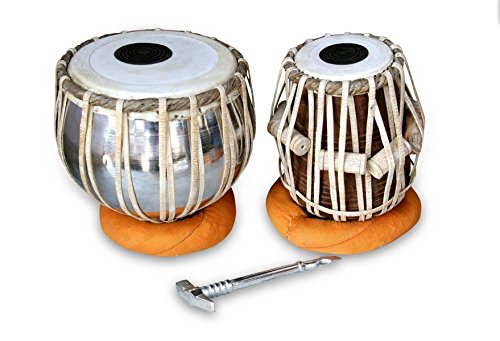 Professional Handmade Iron Tabla Drum Set with Sheesham Wood Dayan - Includes Tuning Hammer, Cushion & Cover - Perfect for Indian Classical Music, Live Performances & Studio Recordings