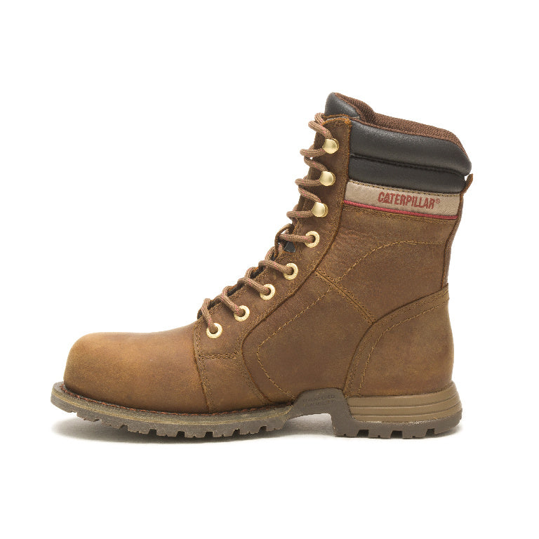 Echo Women's Steel Toe Waterproof Work Boots - Brown Safety Shoes for Construction, Hiking & Outdoor Work | Slip Resistant & Comfortable