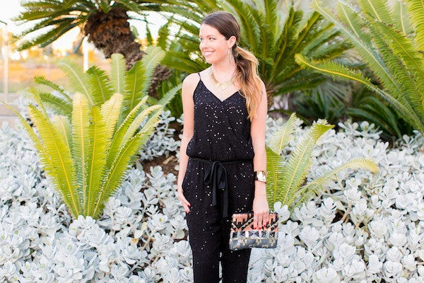 Donna Morgan Black Sequin Wrap Formal Jumpsuit for Women - Elegant Evening Wear for Parties, Weddings & Special Occasions