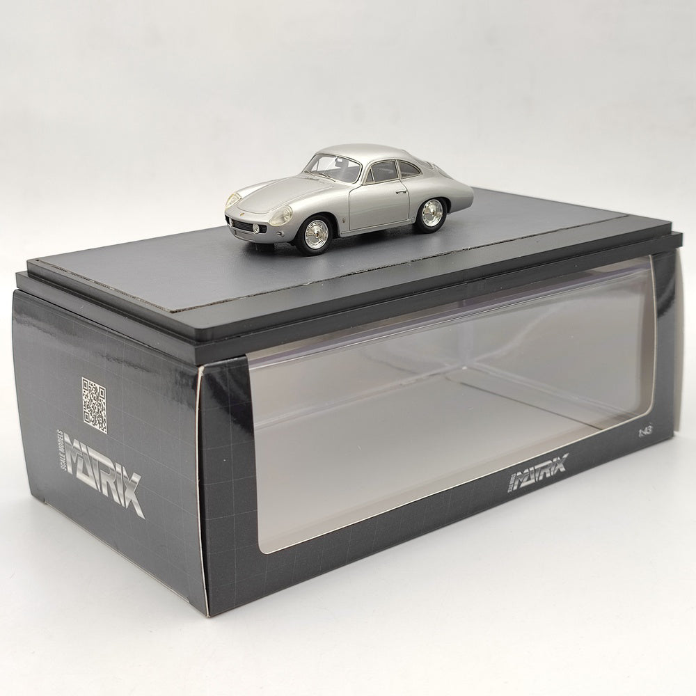 1/43 Scale Porsche 356B 1600 Reutter Ghia Aigle 1961 Silver Resin Model Car MX41607 - Collectible Diecast Vehicle for Display & Gift Giving | Perfect for Car Enthusiasts and Model Collectors