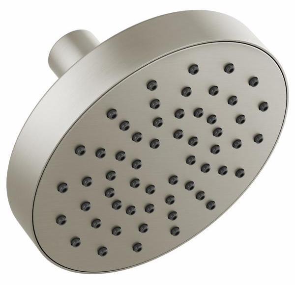 Brizo 82392 NK 2.5 GPM Round 1-Function Shower Head in Luxe Nickel Finish - Perfect for Bathroom Renovation & Spa-Like Shower Experience