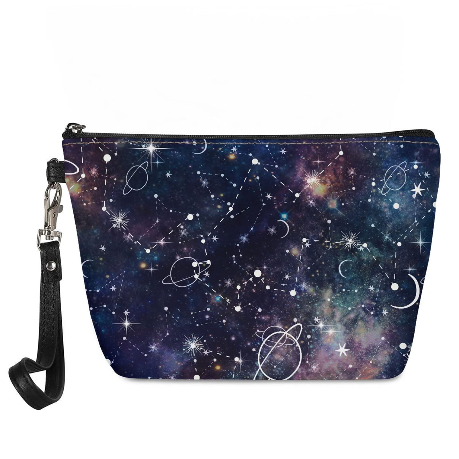 Suhoaziia Fashion Cosmetic Bag - Constellation Galaxy Space Print Makeup Pouch for Women | Large Capacity Travel Organizer | Perfect for Travel, Gym & Daily Beauty Storage