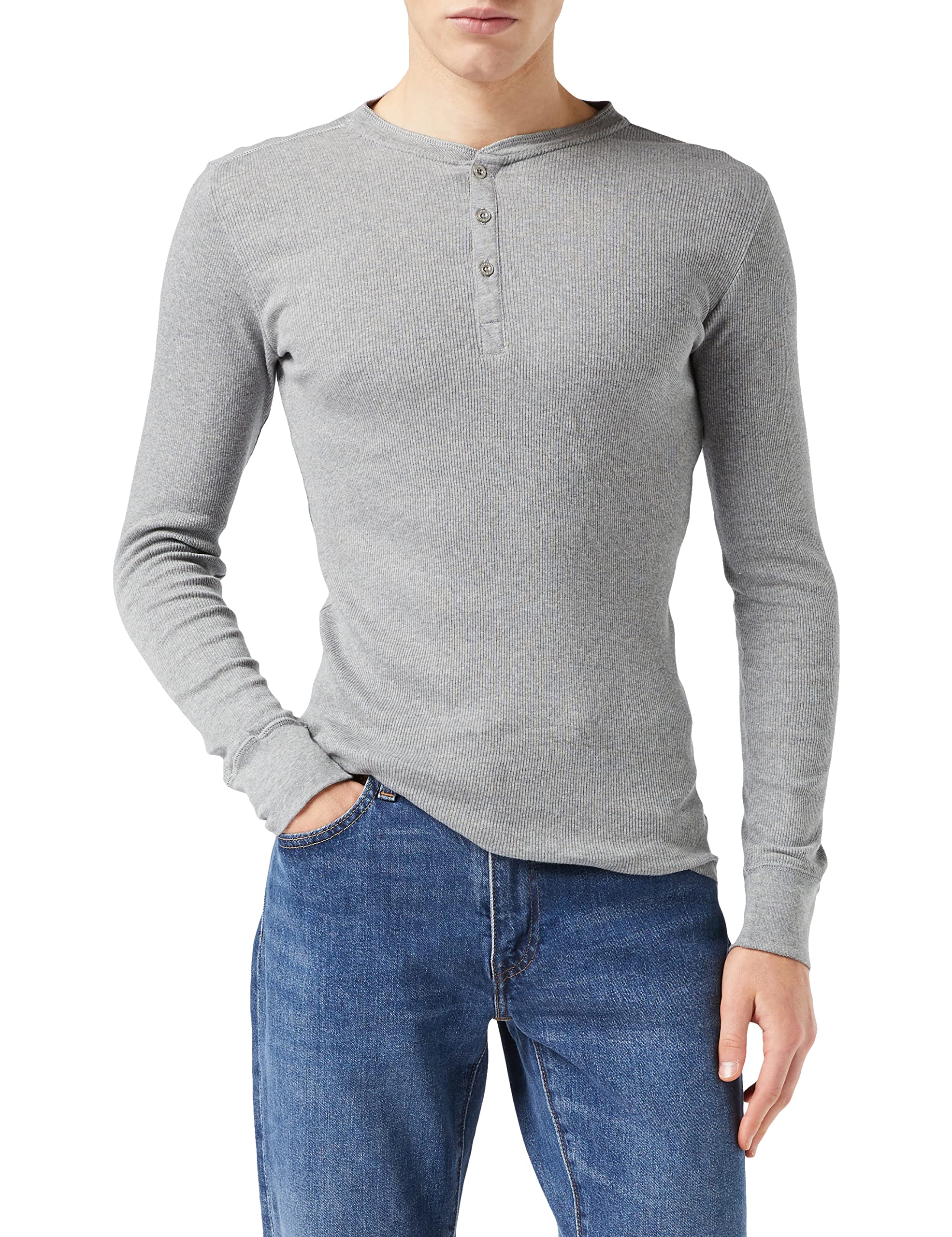Levi's Men's 300ls Long Sleeve Henley Shirt - Classic Cotton Crewneck Tee for Casual Wear, Work & Everyday Outfits
