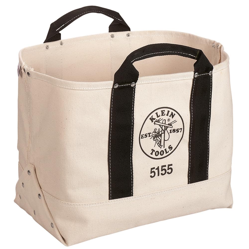 Klein Tools 5155 17-Inch Canvas Tool Bag - Durable Construction for Electricians, Contractors & DIY Home Improvement Projects