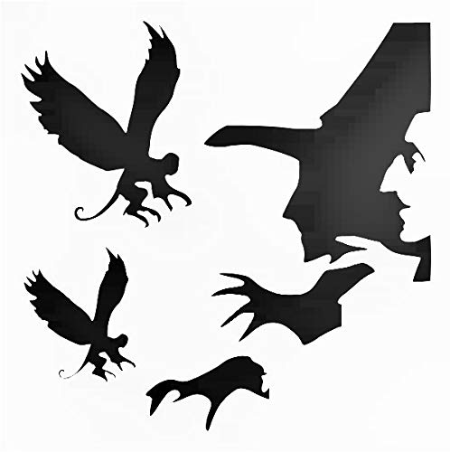 Wicked Witch Flying Monkey Reusable Stencil - 8x8 Inch Clear Plastic Template for Airbrush Painting, Drawing & DIY Crafts - Custom Cut Durable Sign Making Supplies for Halloween Decorations & Costume Design
