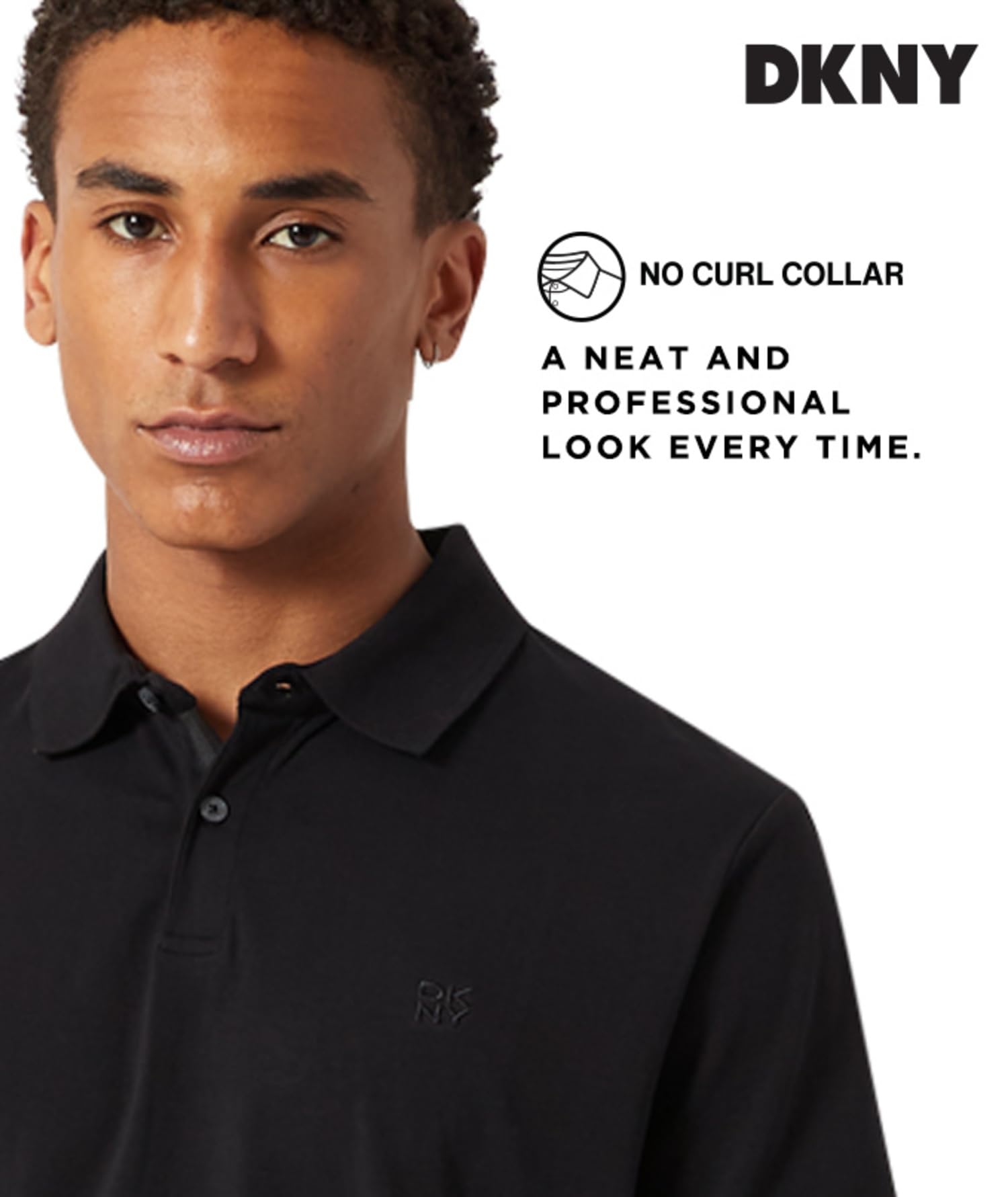 DKNY Men's Polo Shirts - Soft Stretch Cotton Casual Shirt | Modern Fit Short Sleeve Button Down Polos for Golf, Work & Everyday Wear