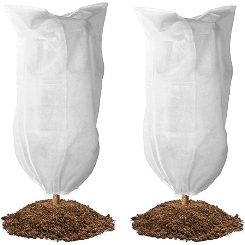 Fmingdou 2-Pack Winter Plant Covers with Drawstring - Warm Frost Protection Blanket for Fruit Trees & Potted Plants - Perfect for Garden, Greenhouse, and Outdoor Use in Cold Weather