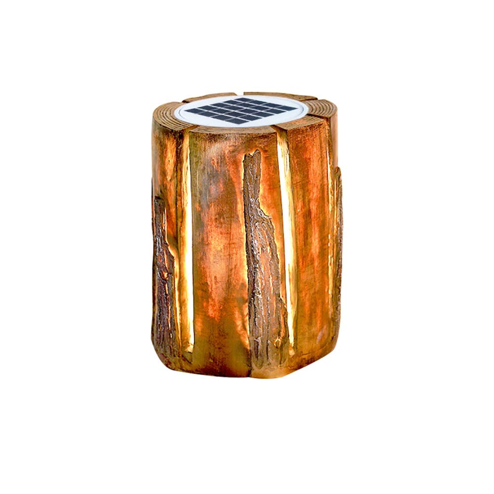 Solar Powered Garden Lights - Waterproof Wood Grain Stump Lamp for Outdoor Landscape, Park, Courtyard & Lawn Decoration | Perfect for Pathways, Patios & Backyard Lighting