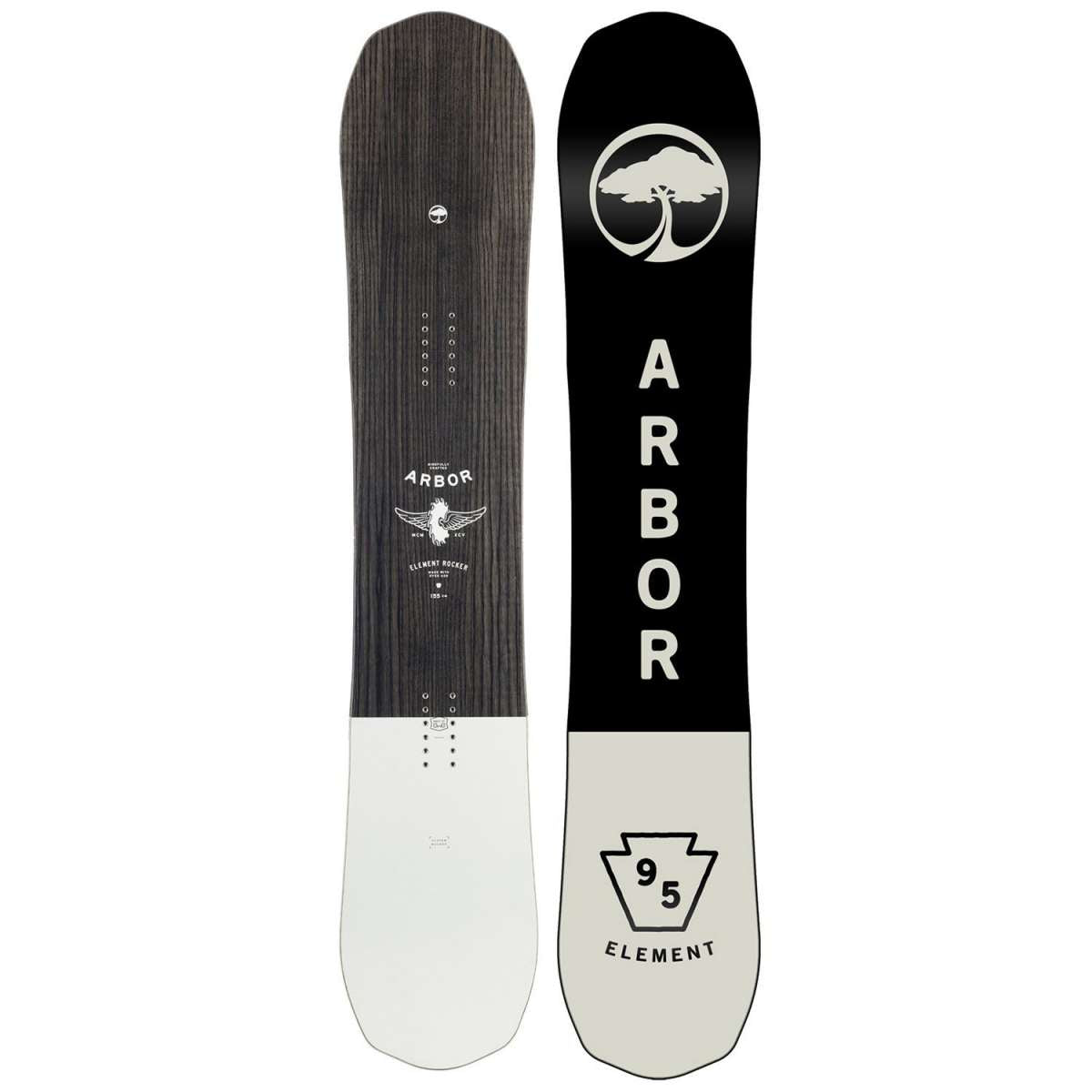 Arbor Element Rocker Snowboard 2023 - Premium All-Mountain Snowboard for Men & Women | Perfect for Powder, Groomers & Freestyle Riding