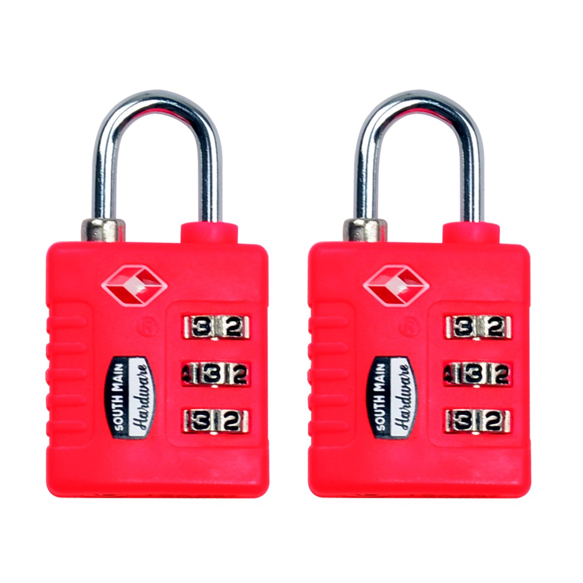 TSA-Accepted Resettable Luggage Locks (2-Pack, Pink) - Secure Travel Luggage for Airports, Suitcases & Backpacks