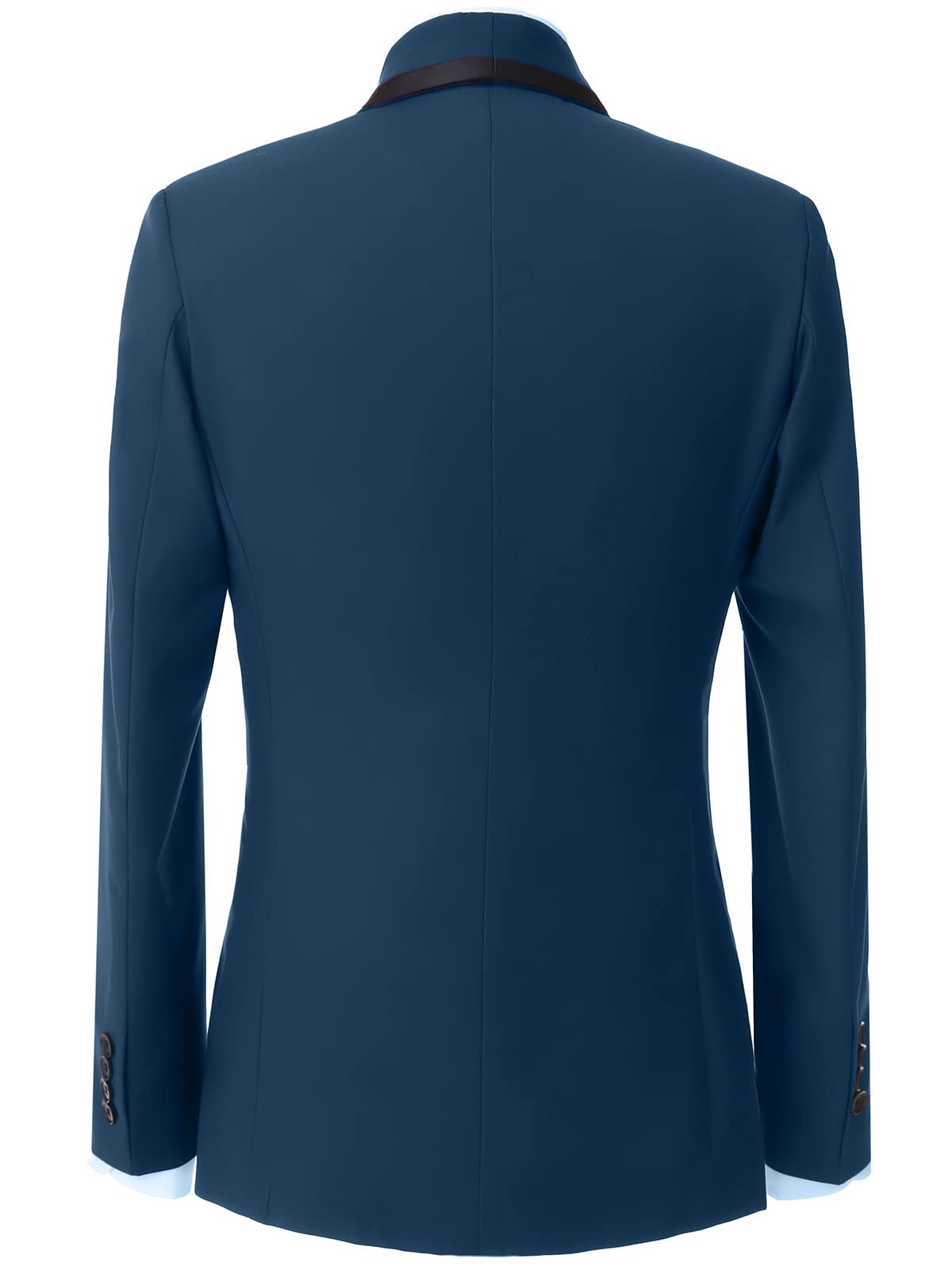 GATMSTZ Men's Slim Fit 3-Piece Business Suit Set - Blue One Button Blazer with Vest & Pants | Formal Wear for Office, Weddings & Special Occasions