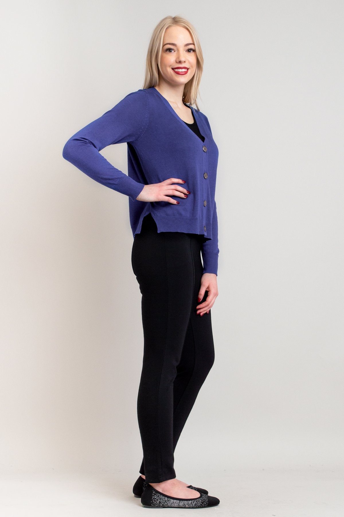 Jessica Women's Deep Blue Bamboo Cotton Sweater - Soft & Comfortable Knit Pullover for Casual Wear, Office & Fall Outfits