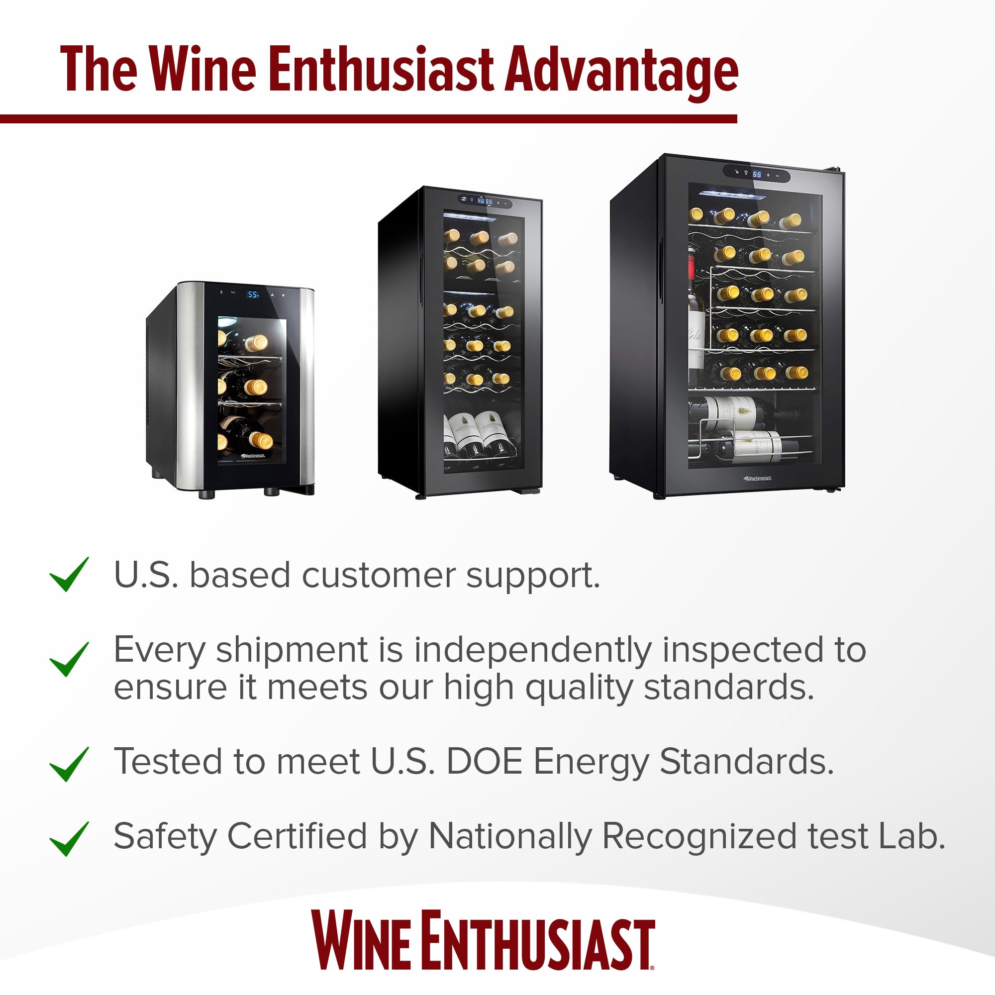 Wine Enthusiast 18-Bottle Dual Zone MAX Compressor Wine Cooler – Freestanding Beverage Refrigerator with Digital Touchscreen, Split Storage & LED Display | Energy Efficient Cooling for Home, Office or Restaurant Use