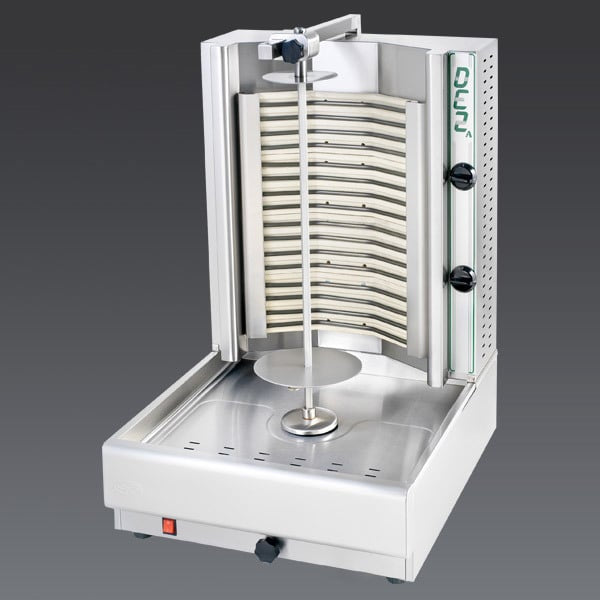 Visvardis 4 Burner Commercial Gyro & Shawarma Rotisserie Grill Machine - 66 to 100 lb Heavy Duty Capacity for Restaurants, Catering & Food Trucks
