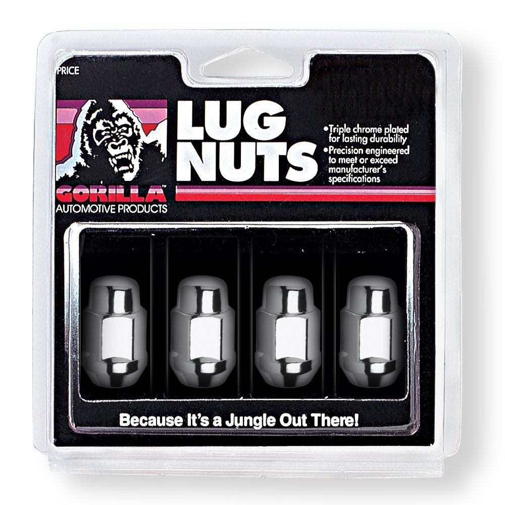 Gorilla Automotive 91127HT Heat Treated Acorn Lug Nuts - 12mm x 1.25 Thread Size - Chrome Plated Steel Wheel Nuts for Cars, Trucks & SUVs - Perfect for Off-Roading, Racing & Everyday Driving