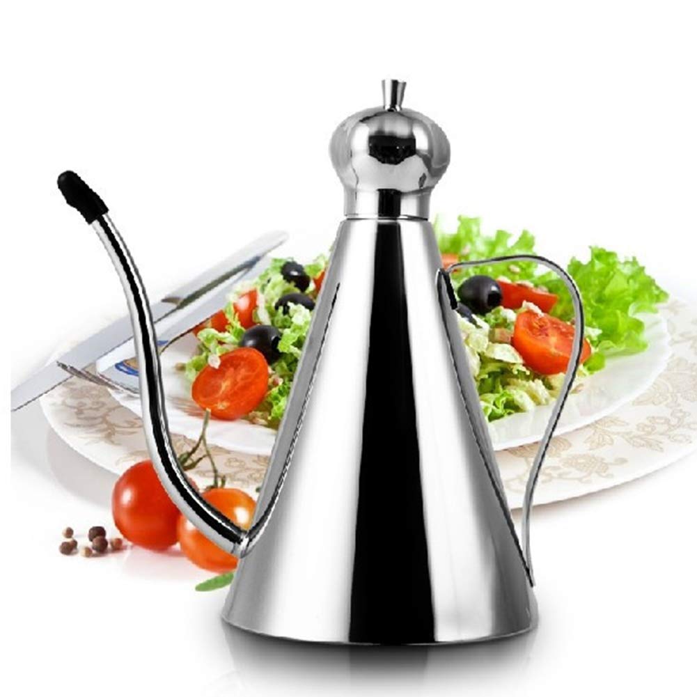 Premium Stainless Steel Olive Oil Dispenser Bottle - 350ml Leakproof Kitchen Oil Drizzler for Cooking & Salad Dressing - Perfect for Home, Restaurant & Gourmet Use