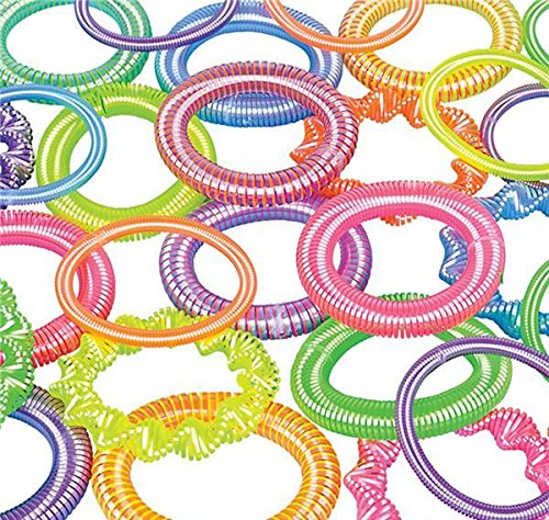 72-Piece Coil Spring Bracelets Bulk Pack (Case of 10) - Fun Stretchy Jewelry for Party Favors, Classroom Rewards & Gift Bags