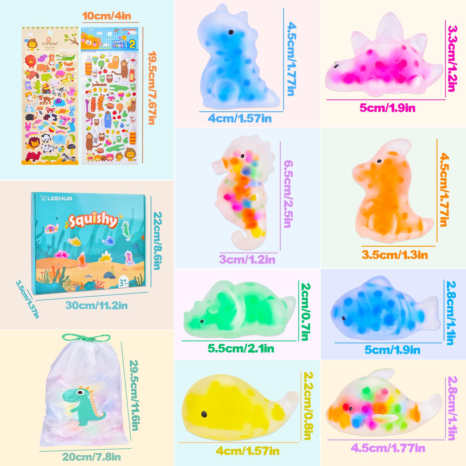 48-Piece Squishy Stress Relief Balls - Soft Silicone Squeeze Toys for Kids & Adults - Non-Toxic Kawaii Birthday Gifts, Classroom Prizes, Piñata Fillers - Perfect for Anxiety Relief, Party Favors & Sensory Play