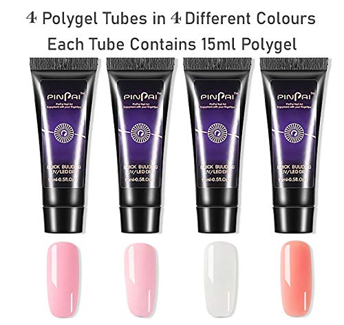 Store2508 Professional Poly Nail Gel Extension Kit (Set C) - Long-Lasting Acrylic Nails for Salon & Home Manicures