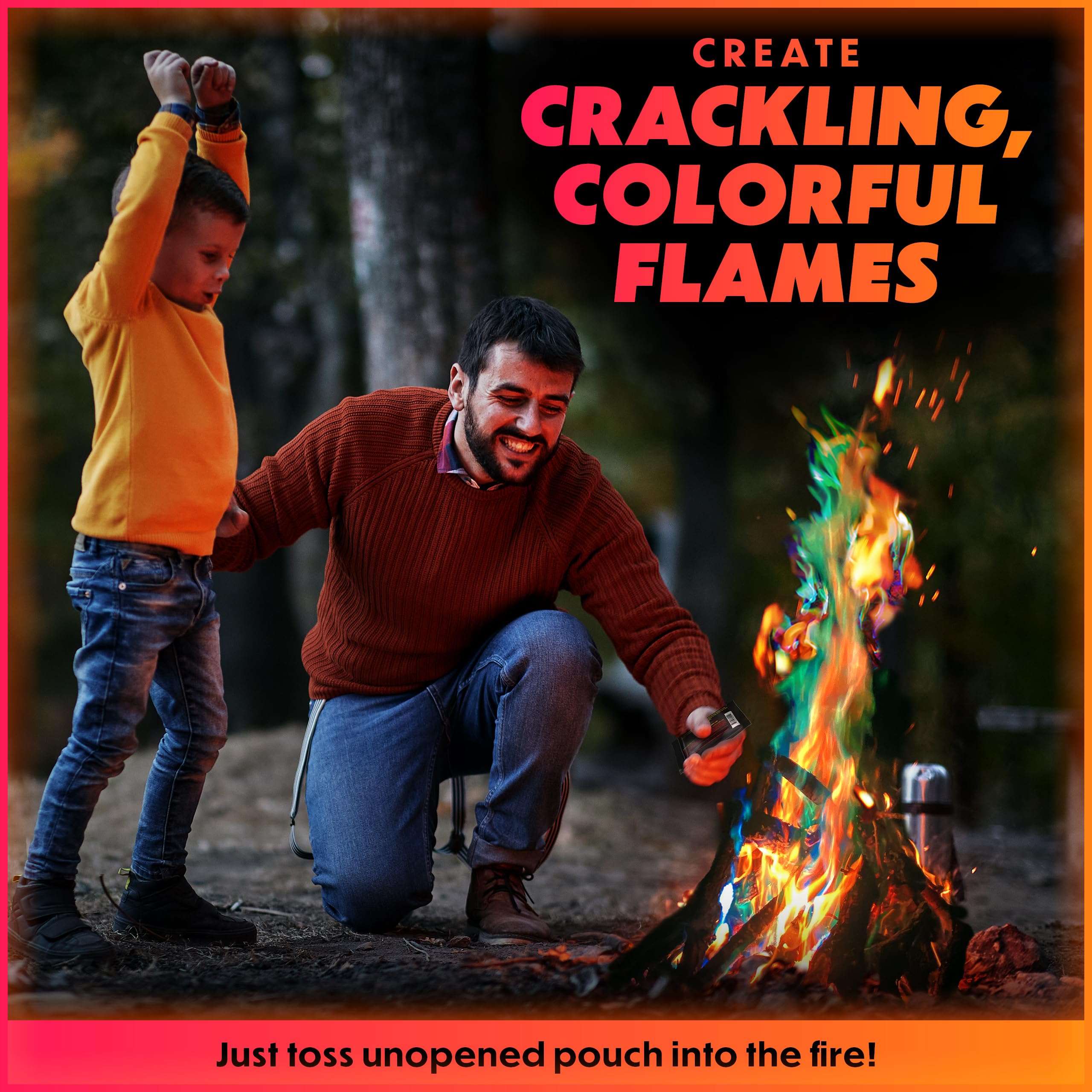 Magical Flames Fire Color Changing Packets - 12 Pack | Fire Pit & Camping Accessories | Enhance Campfire Experience for Backyard, Beach & Outdoor Gatherings