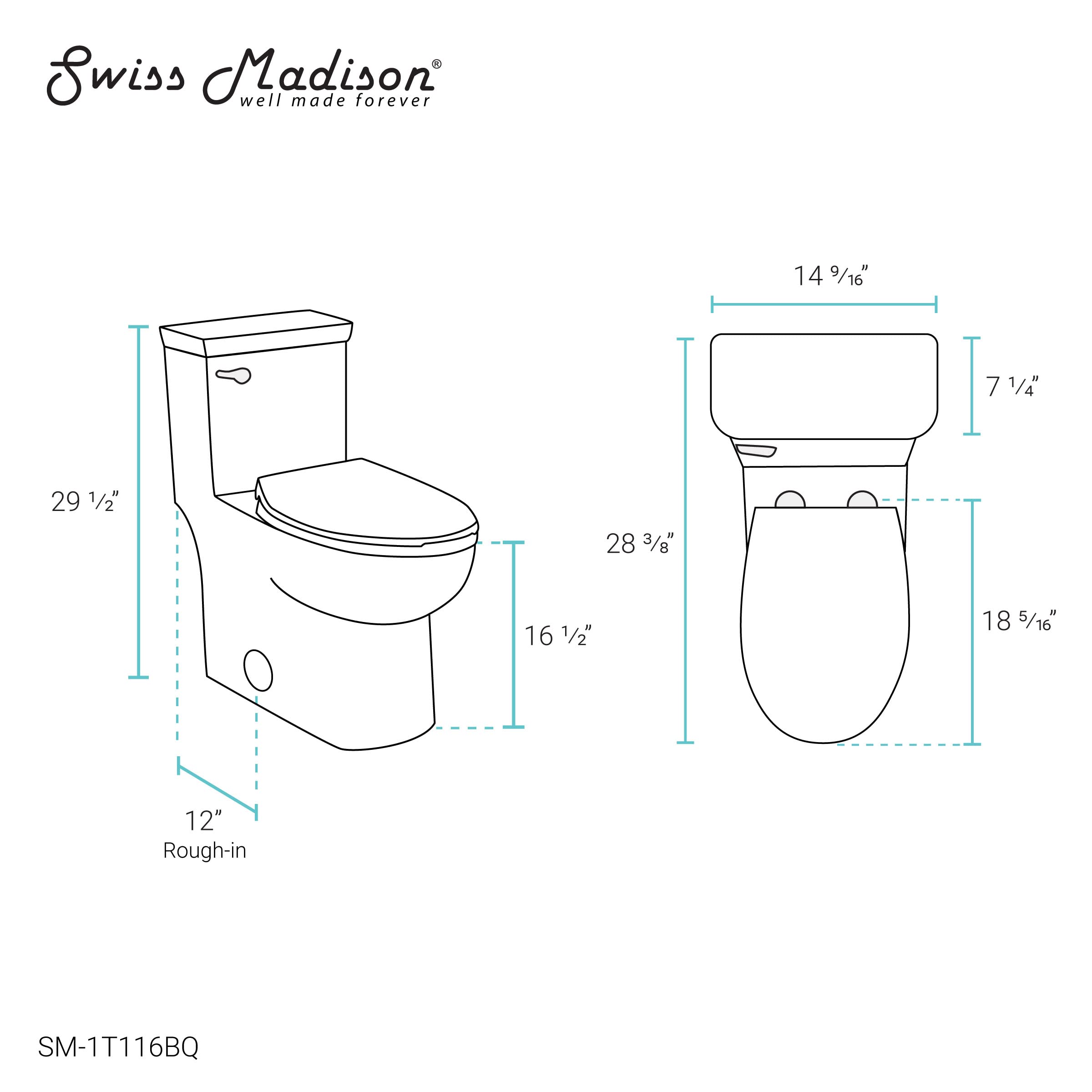 Swiss Madison Classe One Piece Toilet - Modern Elongated ADA Compliant Bathroom Toilet with Dual Flush 1.28 GPF, Front Flush Handle in Bisque Color - Perfect for Residential & Commercial Bathrooms, Hotels and Restrooms