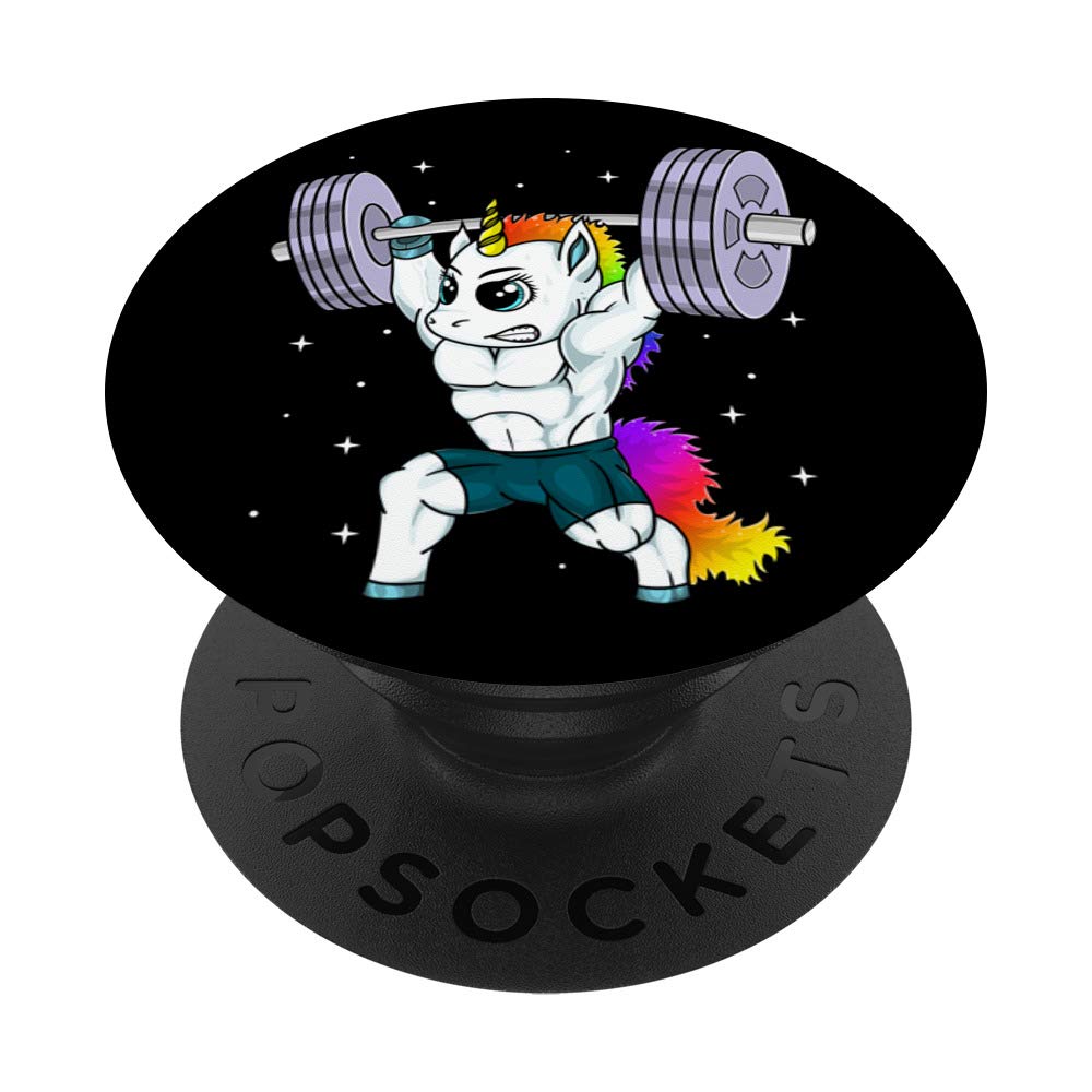 Funny Manly Unicorn Bodybuilding Muscle Gym Fitness PopSockets Swappable PopGrip - Perfect for Workouts, Gym Lovers & Unicorn Enthusiasts