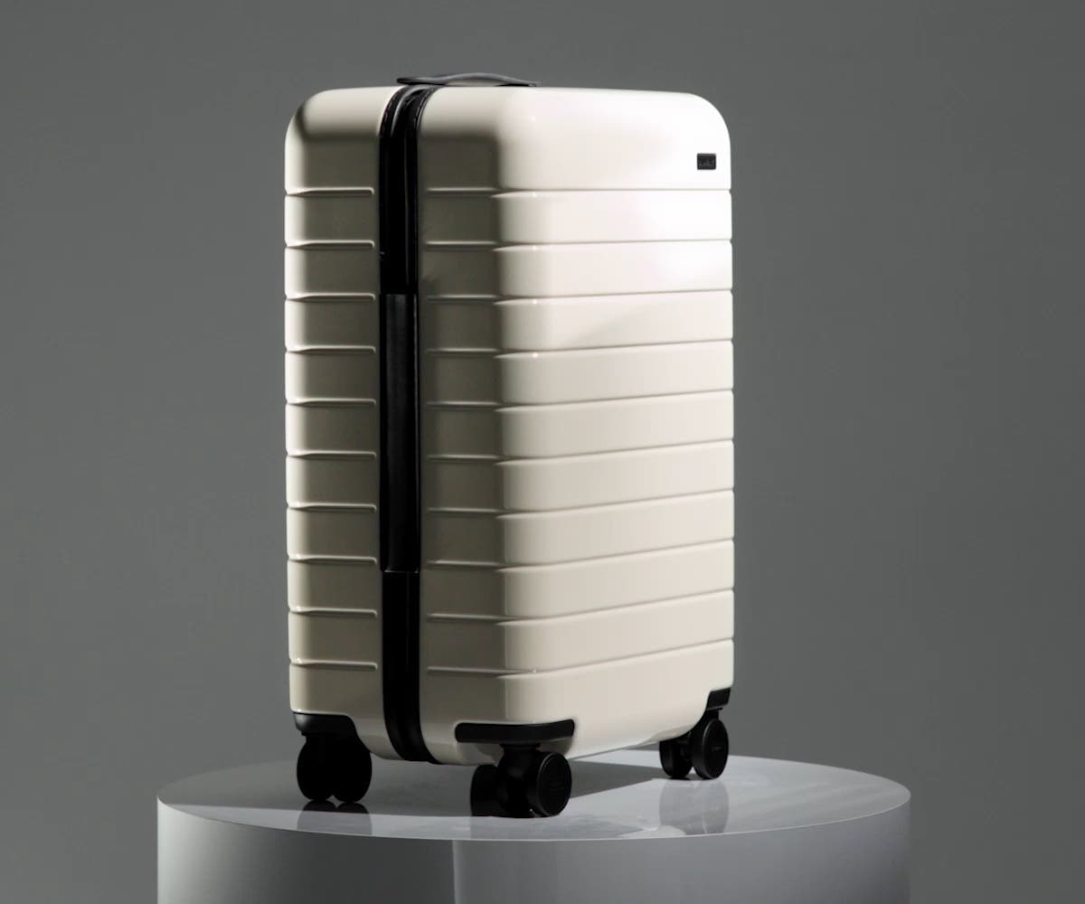 Salt White Gloss Carry On Luggage - Lightweight & Durable Suitcase for Air Travel, Business Trips & Weekend Getaways