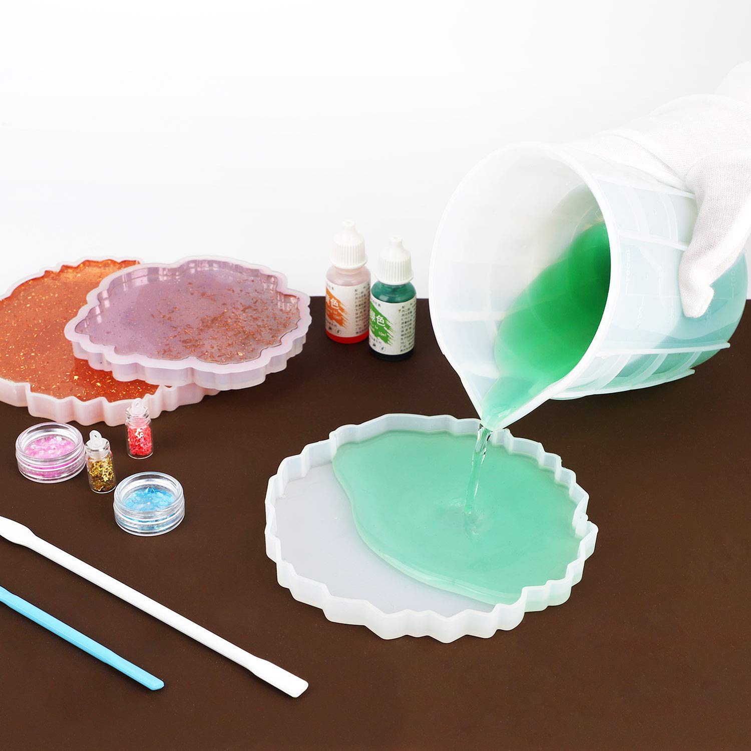 Gartful 700ml (23 oz) Extra Large Silicone Measuring Cups - Set of 2, Nonstick Reusable Mixing Cups for Epoxy Resin, Jewelry Casting, Acrylic Paint Pouring - Perfect for DIY Crafts, Baking & Kitchen Use