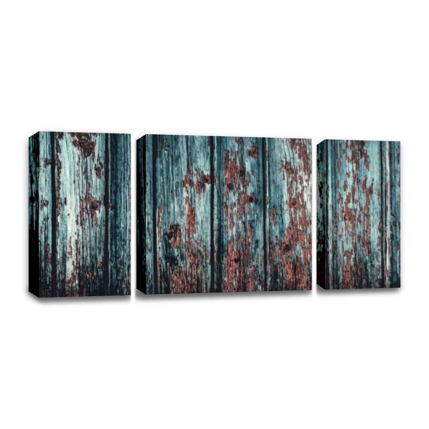 CCArtist Vintage Distressed Wooden Wall Canvas Print - Natural Grunge Vertical Plank Background for Modern Artwork, Perfect as Wall Decor in Living Room, Bedroom & Office Spaces