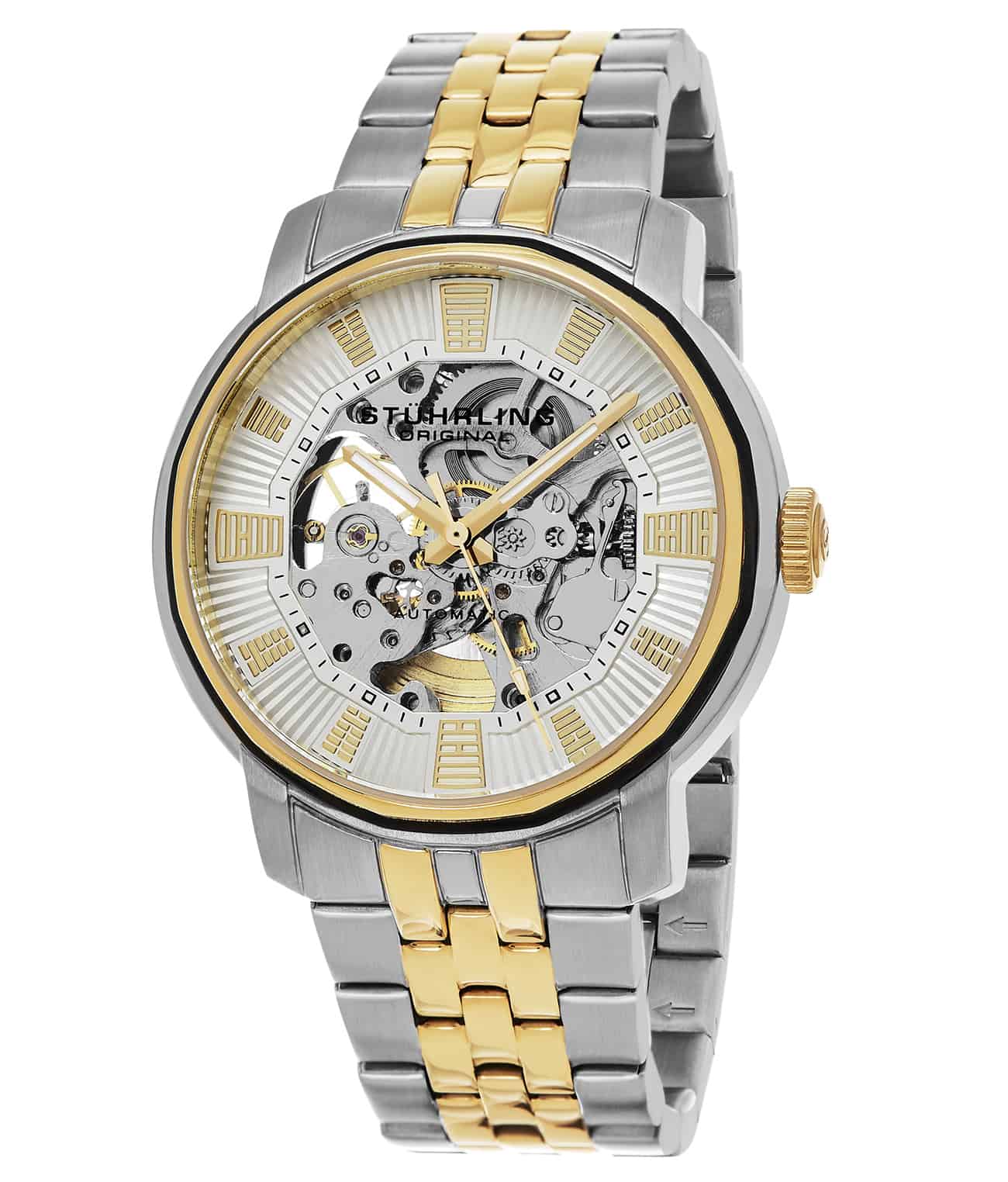 Silver Dial / Silver Case / Gold Stainless Steel Bracelet Deployant Buckle