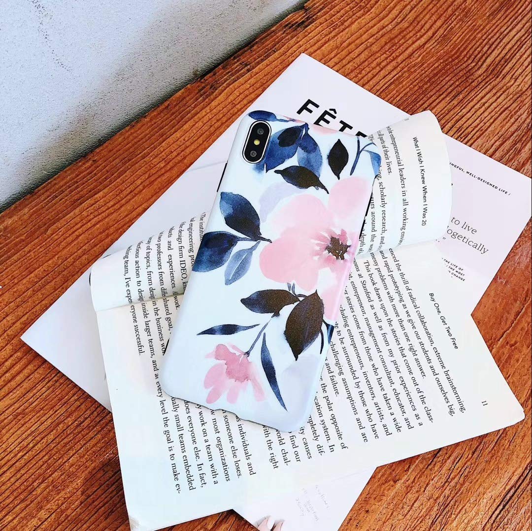 Floral iPhone 13 Pro Max Case - Peach Blossom TPU Cover with Artistic Ink Painting Design | Pink Rubber Protective Case for Women | Perfect for Spring, Everyday Use & Gift Giving