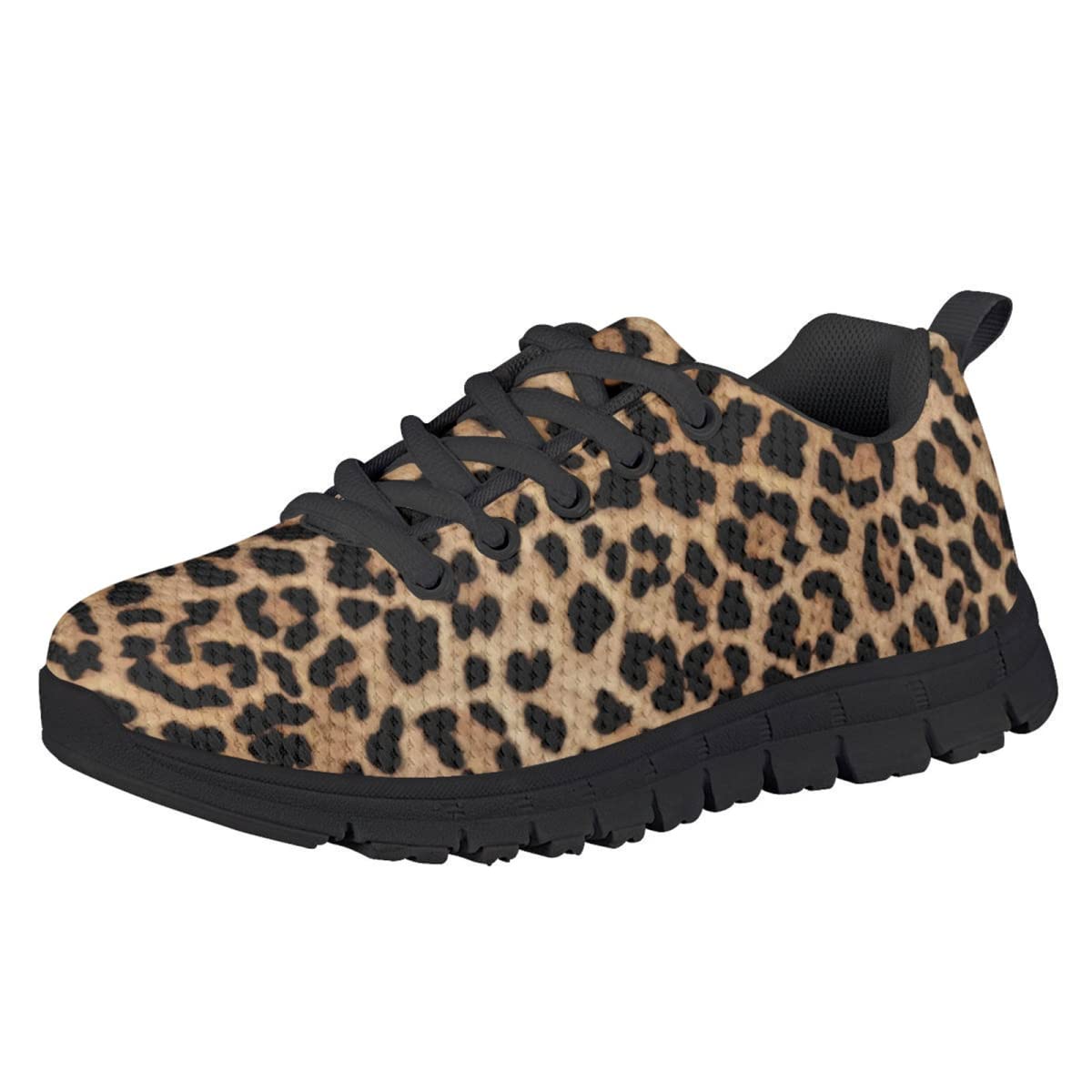 Leopard Print Running Shoes for Girls - Comfortable Lightweight Kids Sneakers for Walking, Tennis & Play | Animal Print Fashion Footwear | Perfect Gift for Active Girls (School, Sports, Outdoor Activities)