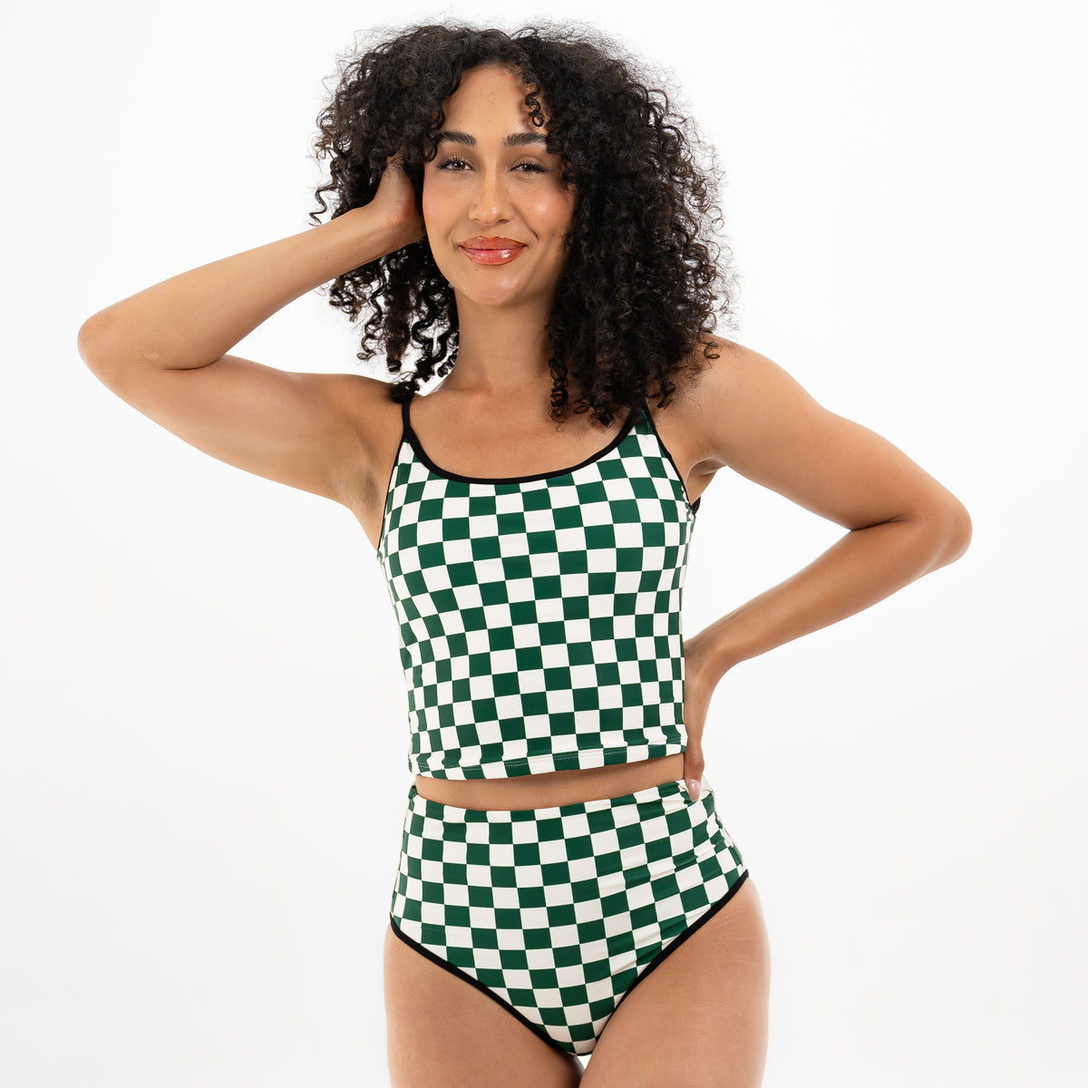 Women's Sexy Spaghetti Strap Outline Tankini Top - Swimwear for Beach, Pool & Summer Vacation