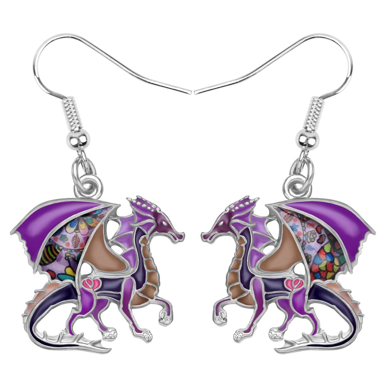 WEVENI Hypoallergenic Dragon Earrings for Women - Enamel Alloy Aesthetic Jewelry - Perfect Personalized Gift for Birthday, Anniversary & Cosplay - Elegant Gothic Fashion Accessories for Daily Wear & Special Occasions