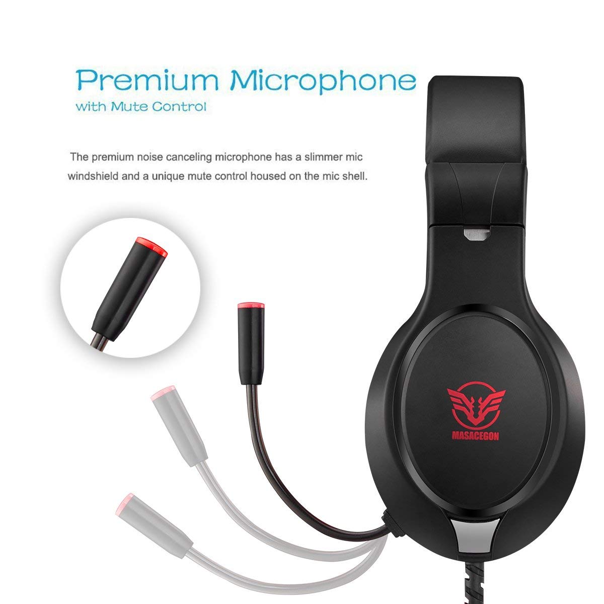 Premium Gaming Headset for Nintendo Switch, Xbox One, PS4, PS5 - Over-Ear Wired Headphones with Bass Surround & Noise Cancelling, Flexible Mic - Compatible with PC, Laptop, iPad, Smartphones (Red-Black) - Perfect for Competitive Gaming, Streaming & Online Meetings