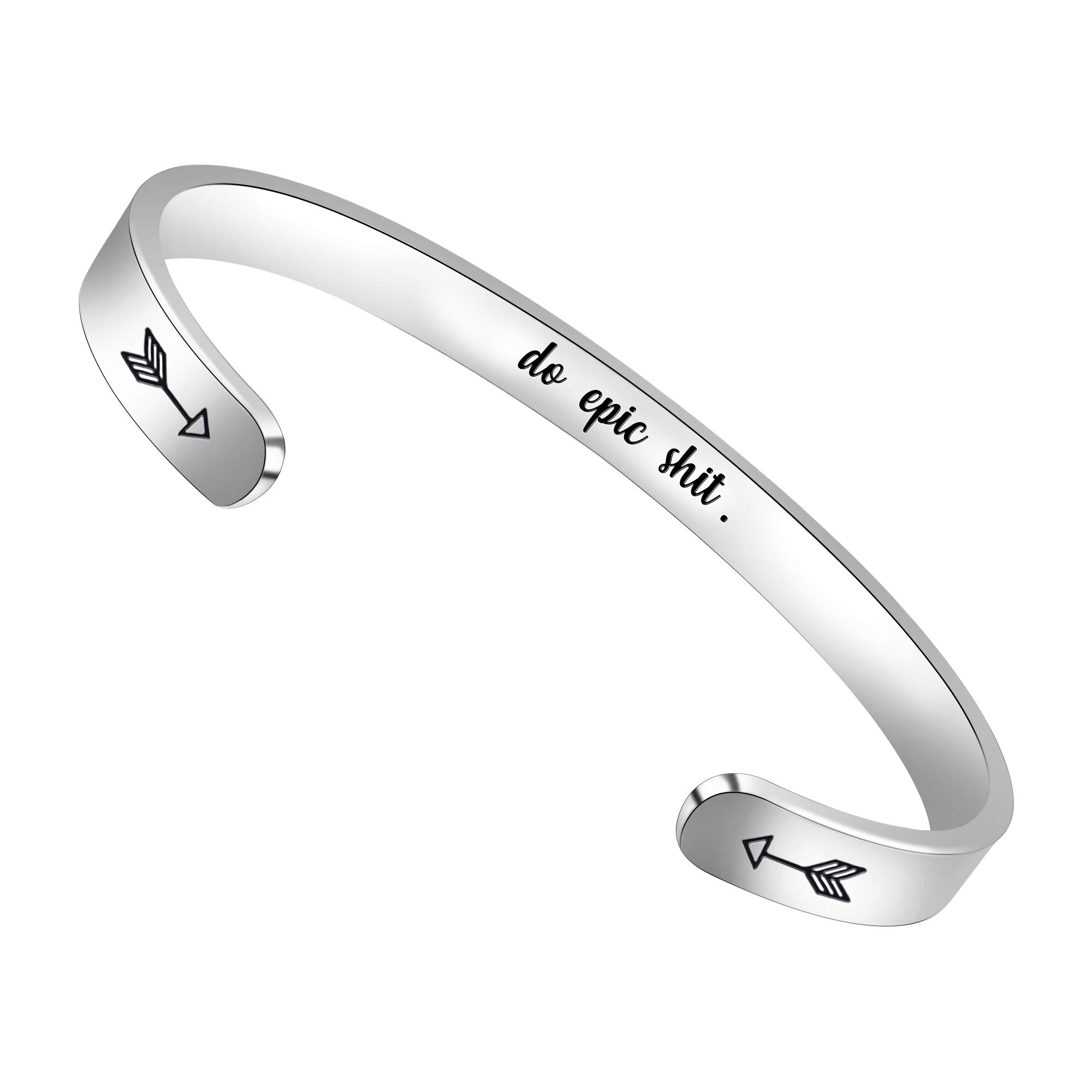 Btysun Inspirational Bracelets for Women - Motivational Cuff Bangle Jewelry, Perfect Mother's Day Gift from Daughter, Graduation & Birthday Present for Her, Personalized Mantra Friendship Bracelet for Girls | Ideal for Daily Wear, Special Occasions & Gift-Giving