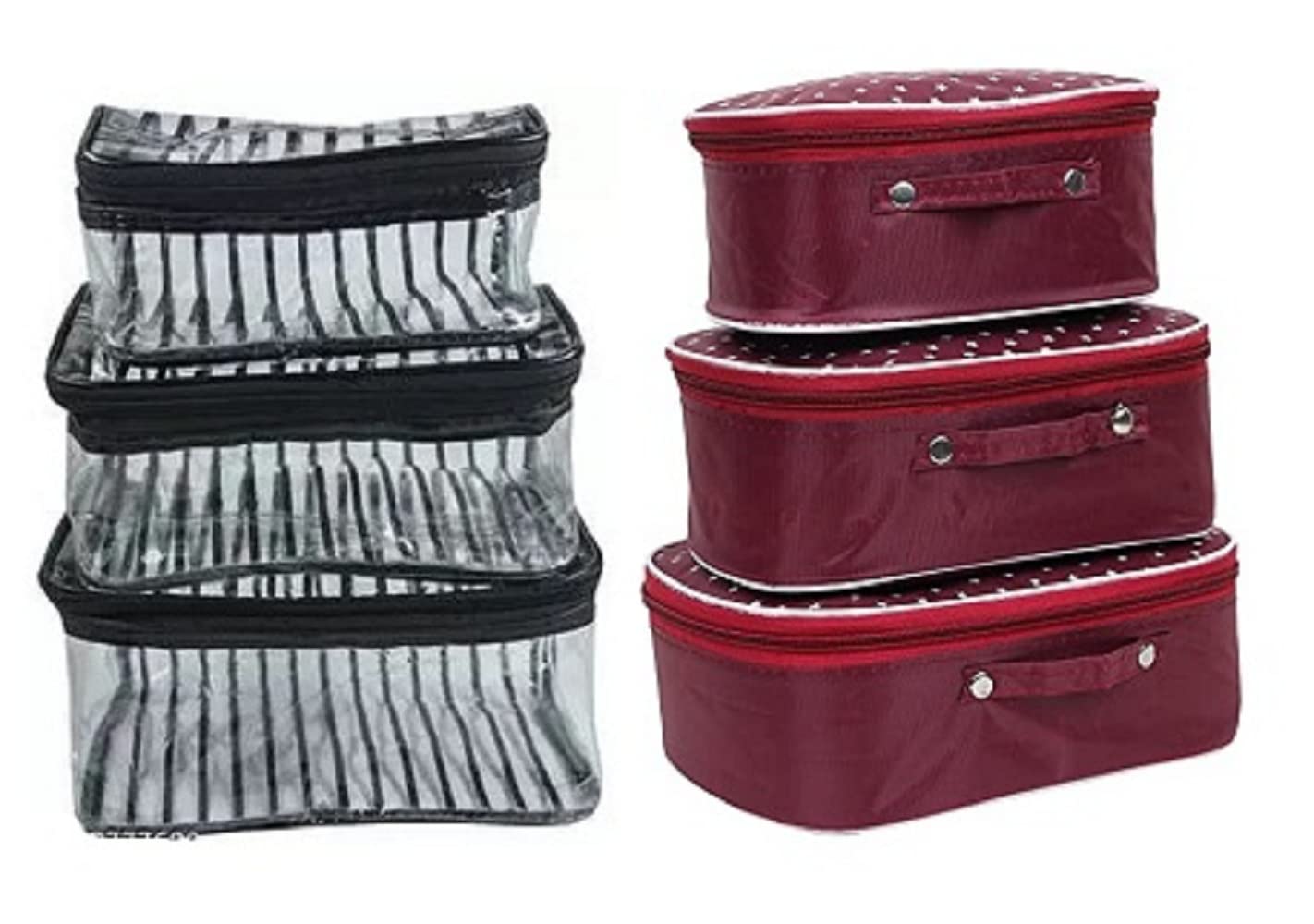2-Piece Multipurpose Vanity Box Set with 3 Vanity Boxes, Makeup Kit & Travel Bag - Perfect for Makeup Storage, Travel & Home Organization (Multicolor)