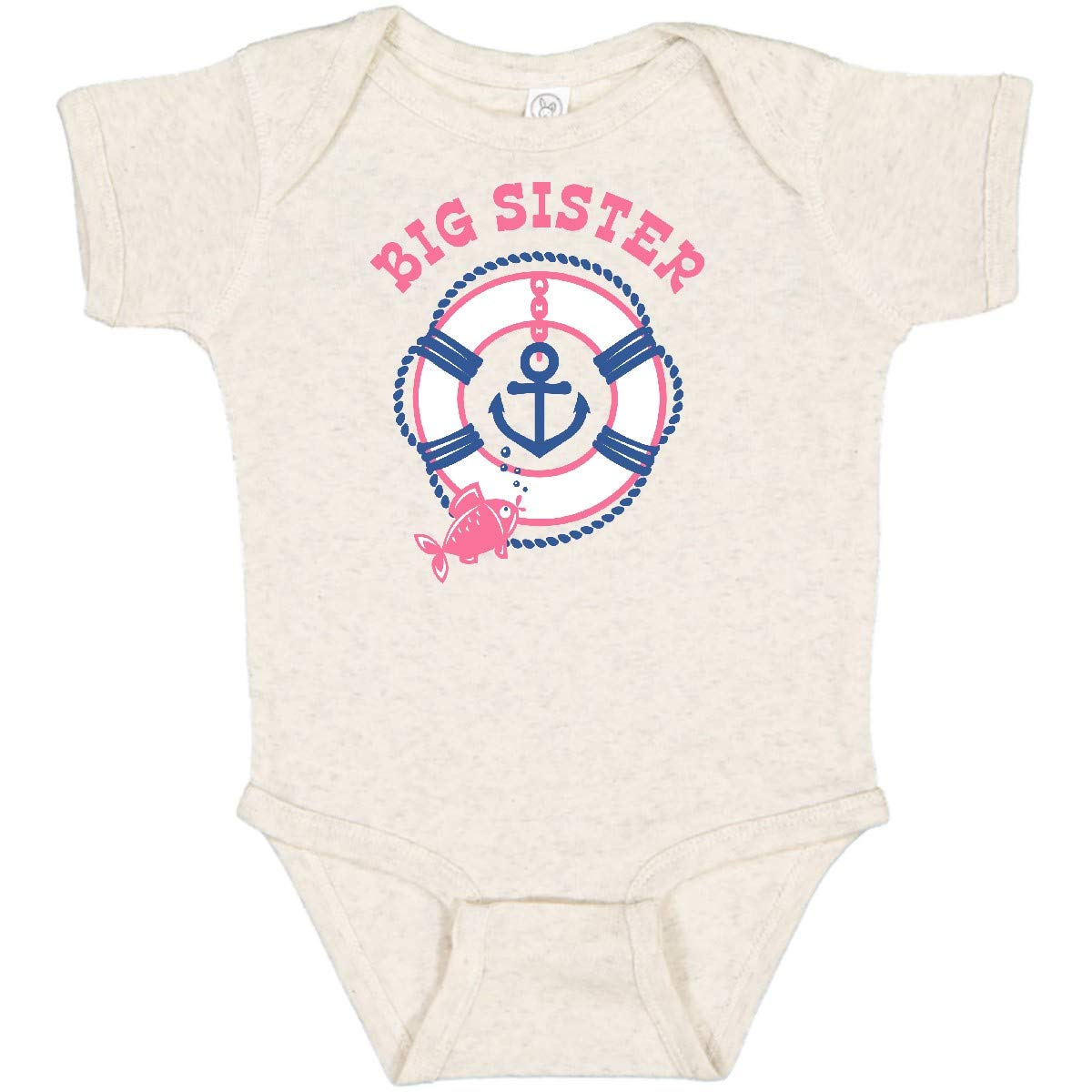 Inktastic Nautical Big Sister Baby Bodysuit - Cute Sailor-Themed Onesie for Newborns & Infants - Perfect Sibling Matching Outfit for Beach Photos & Family Events