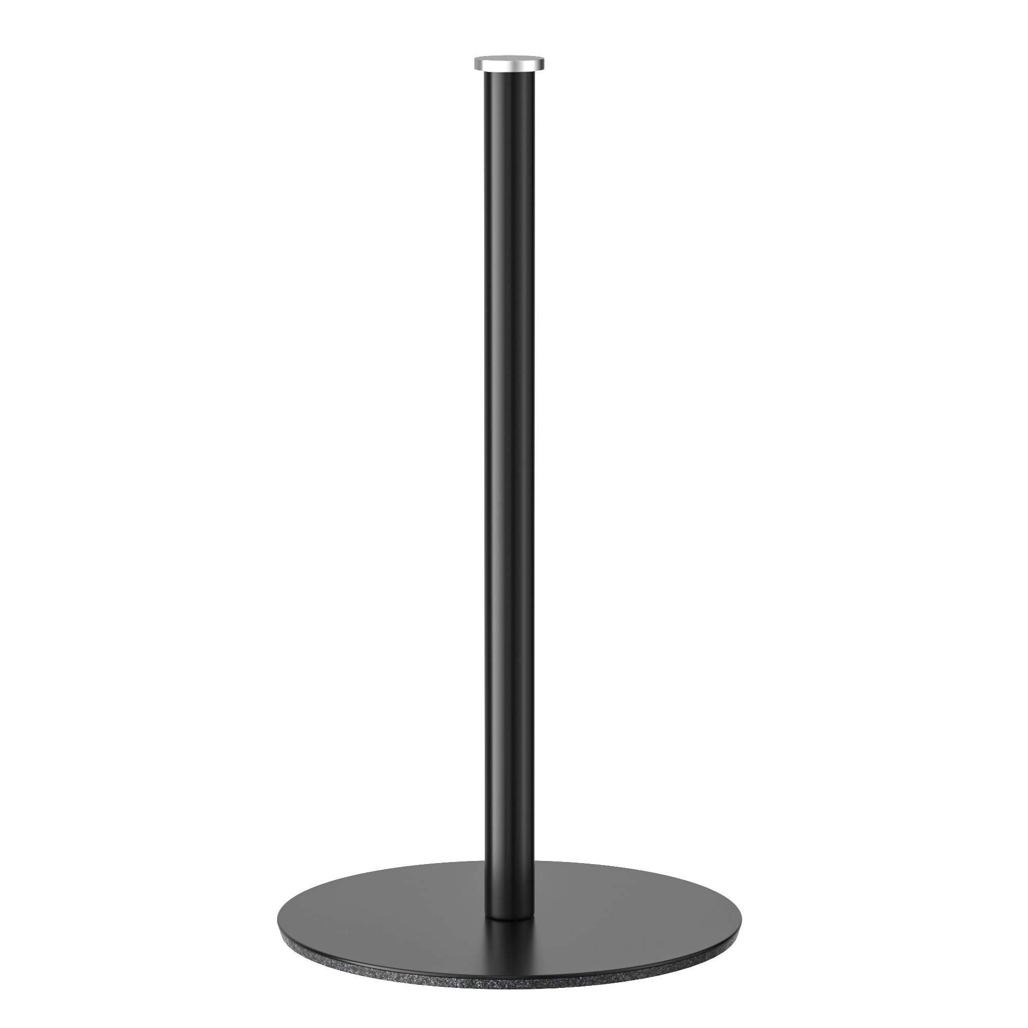 Stainless Steel Paper Towel Holder Stand - Matte Black Free Standing Kitchen Roll Organizer, Non-Slip Base Fits Most Paper Towel Sizes - Perfect for Countertops, Pantries & RVs