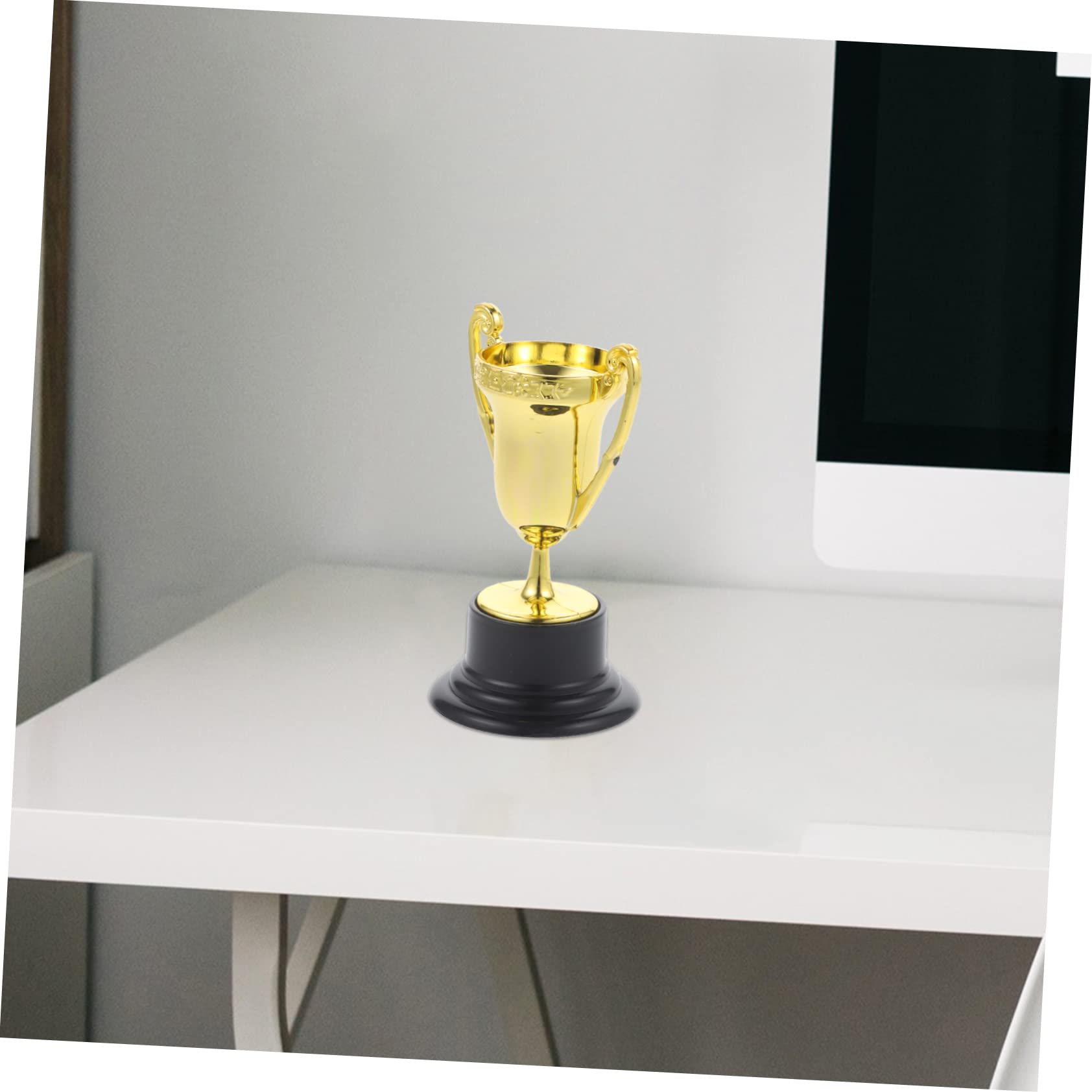 50 Pcs Mini Trophy Awards - Small Plastic Gold Baseball Trophies for Kids Party Favors, Classroom Rewards & Sports Events - Reusable Tiny Prizes for Achievements & Recognition