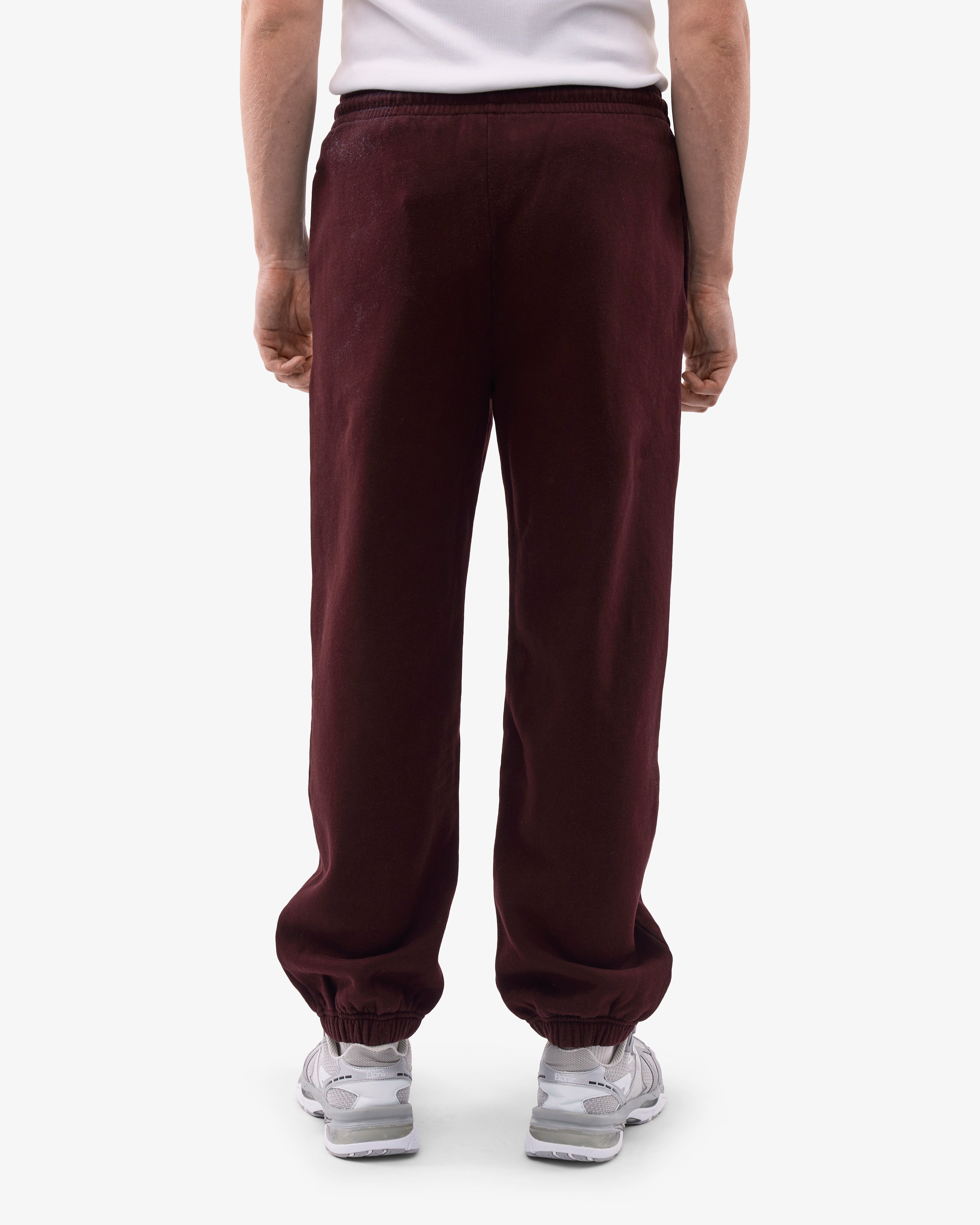 Organic Relaxed Sweatpants for Women - Soft Comfortable Lounge Pants in Oxblood Red - Perfect for Yoga, Home Wear and Casual Outfits