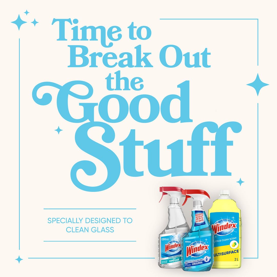 Windex Multipurpose Cleaner Disinfectant Spray - Citrus Scent 32 Fl Oz for Kitchen, Bathroom & Glass Surfaces | Fast-Acting Surface Cleaner & Disinfectant for Home & Office Use