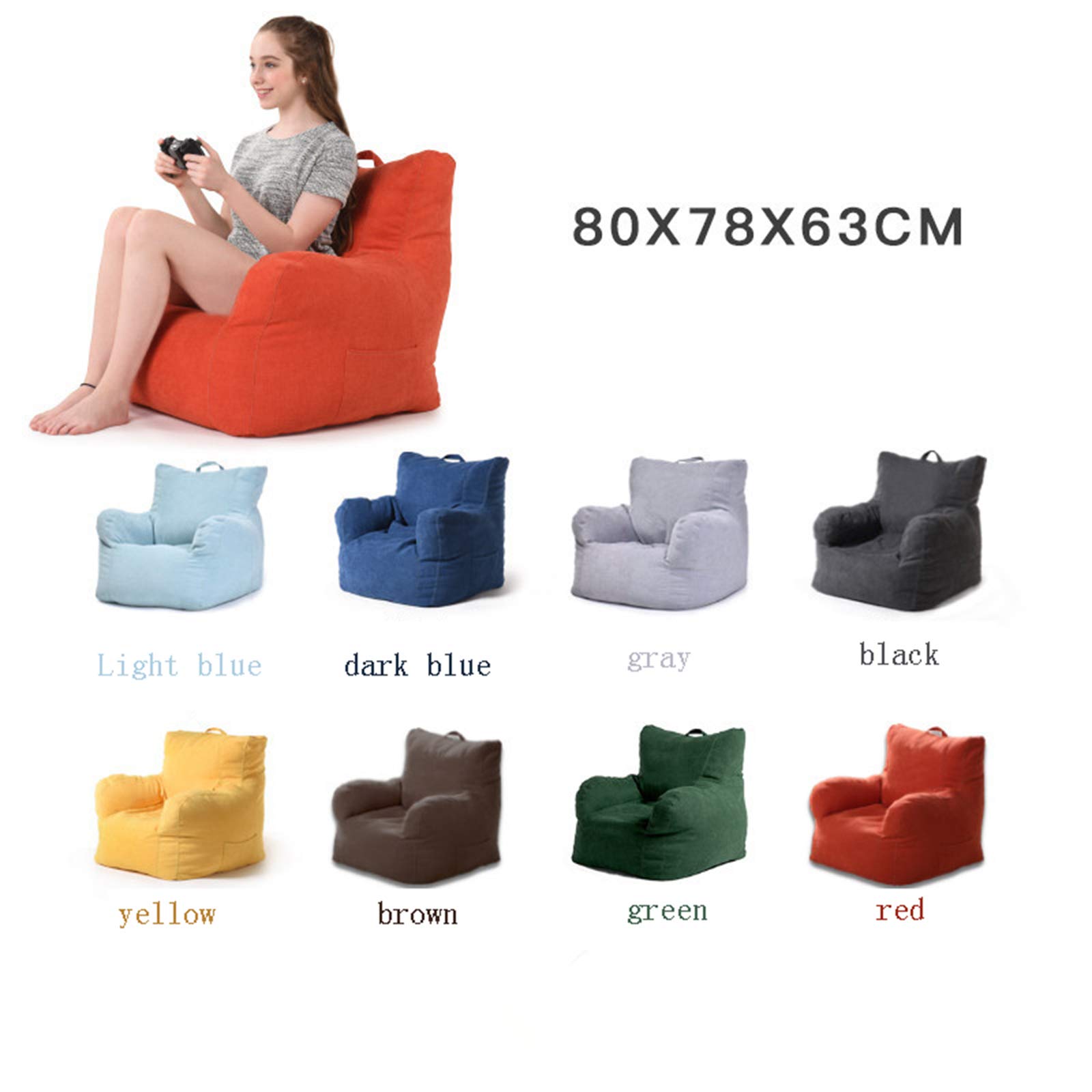 Soft Bean Bag Chair Cover - Large Stuffed Animal Storage Organizer for Toys, Blankets, Towels & Clothes (No Filler Included) - Perfect for Kids' Room, Playroom & Nursery Organization - Black