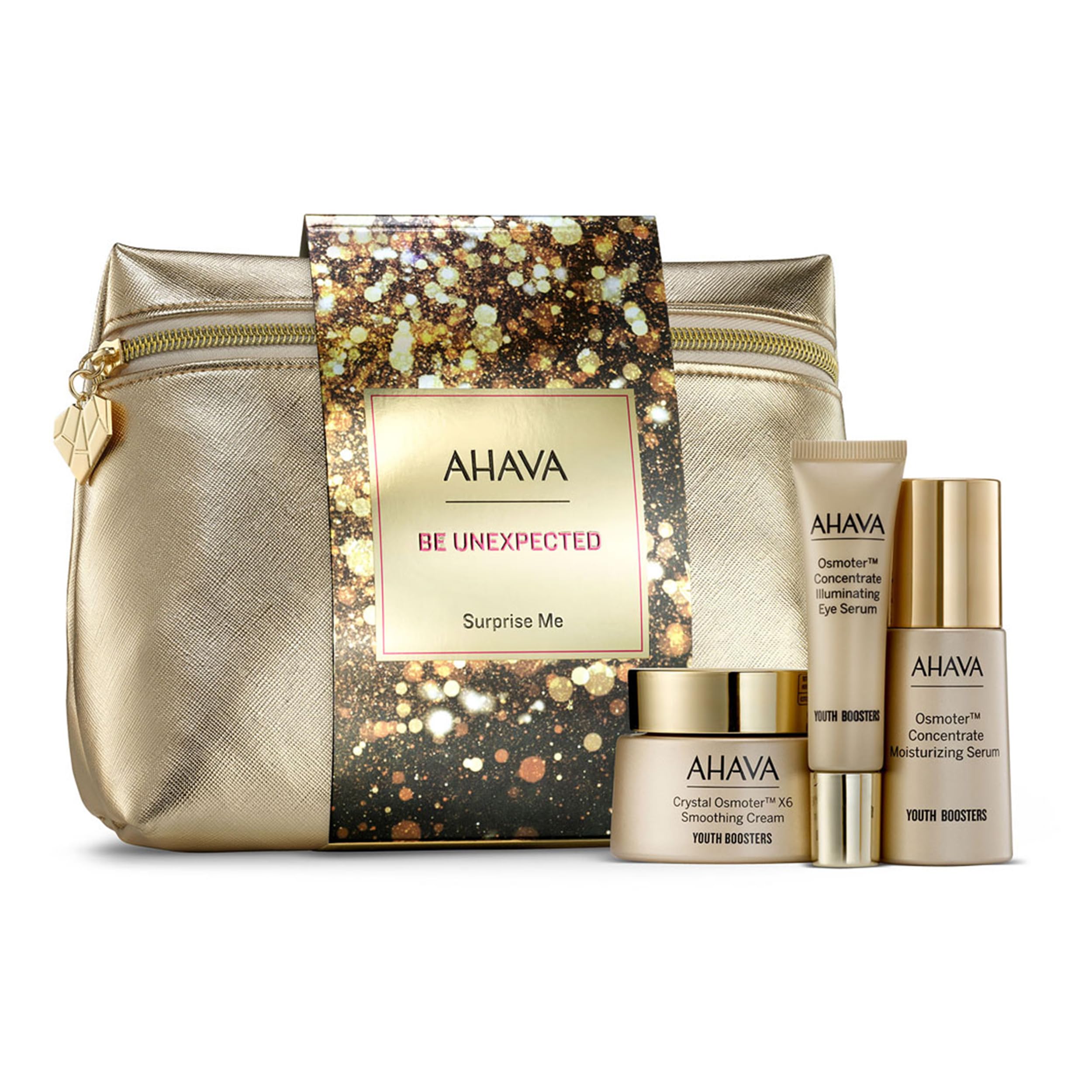 AHAVA Surprise Me Gift Set - Moisturizing Serum, Smoothing Cream & Illuminating Eye Serum for Hydrated, Glowing Skin | Perfect Skincare Gift for Women, Birthday & Holidays