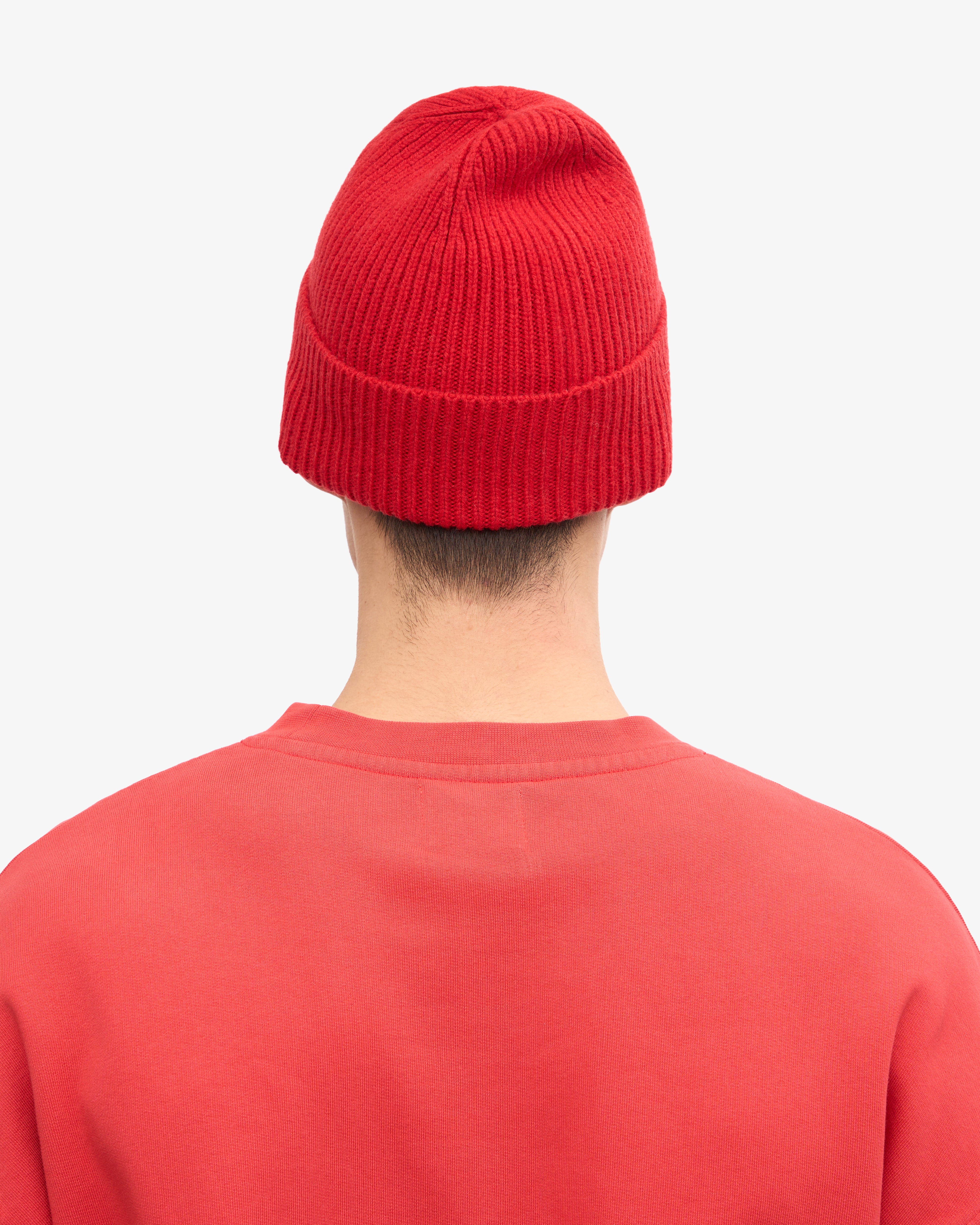 Premium Merino Wool Beanie - Warm Scarlet Red Winter Hat for Men & Women | Perfect for Skiing, Hiking & Cold Weather Activities