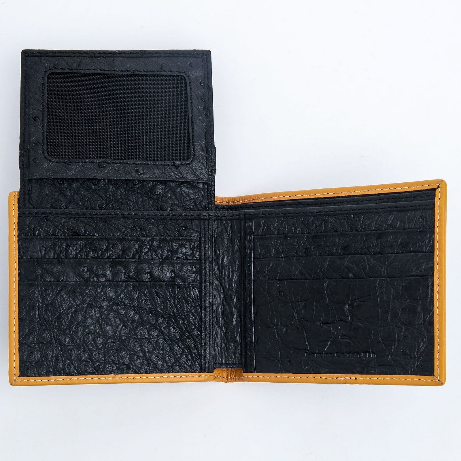 Authentic Black Ostrich Leg Leather Wallet for Men - Luxury Slim Bifold Credit Card Holder with RFID Protection - Perfect for Business, Travel & Everyday Use
