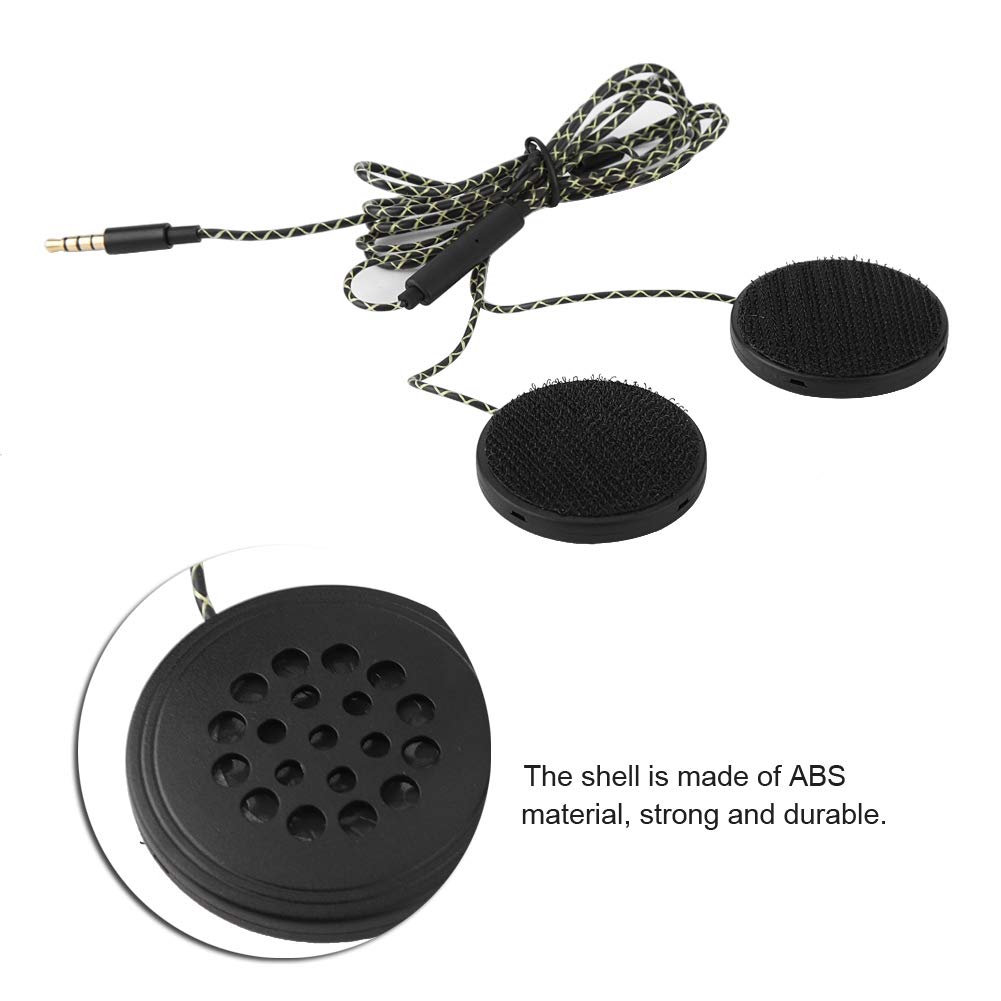 3.5mm Motorcycle Bluetooth Headset Speakers with Hands-Free Calling, Velcro Helmet Mount, Flat Design for Racing & Commuting, Ideal for Motorcycle Helmets