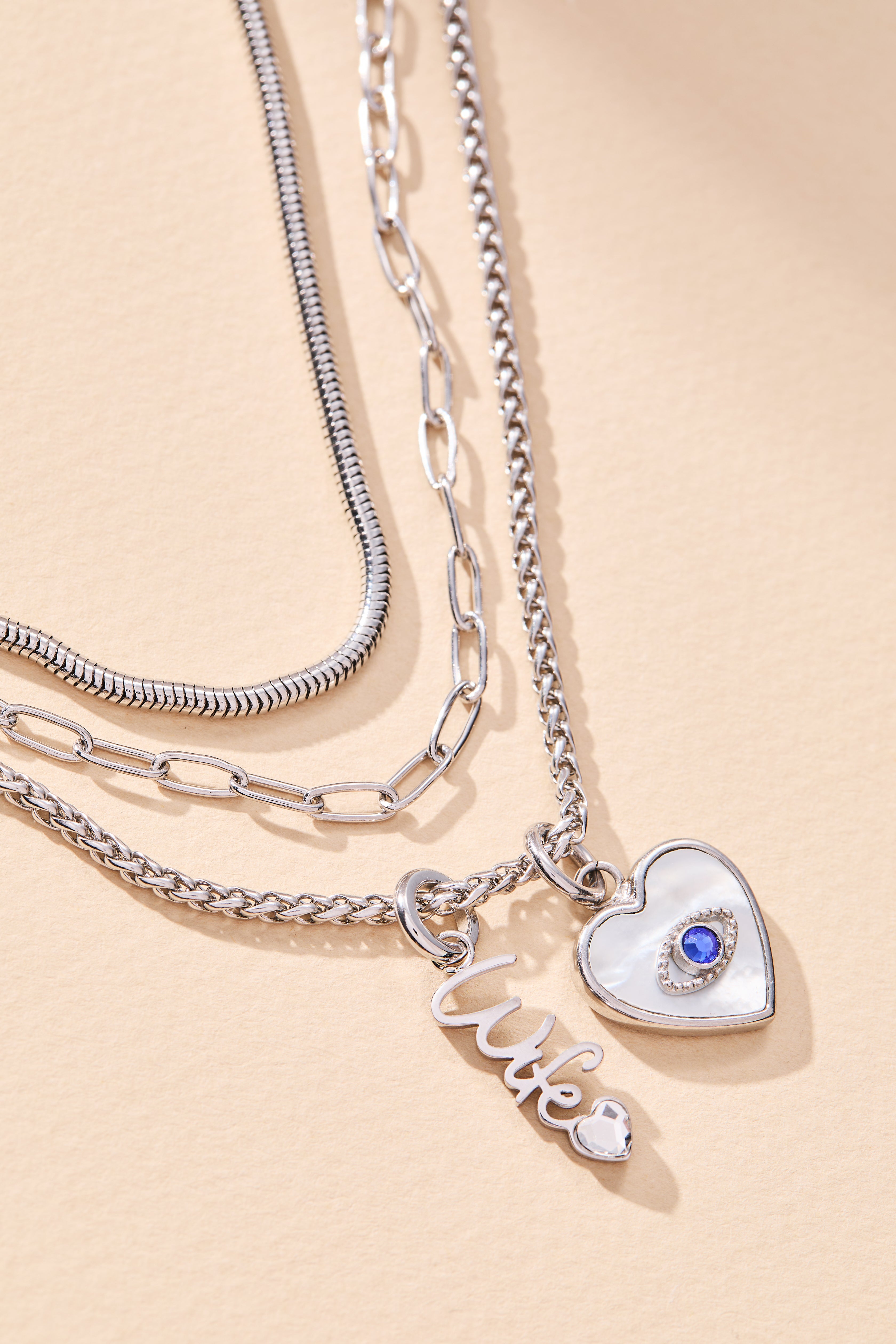 Personalized 'Wife' Elongated Interchangeable Charm Pendant - Perfect for Anniversary Gifts, Valentine's Day & Couple Jewelry
