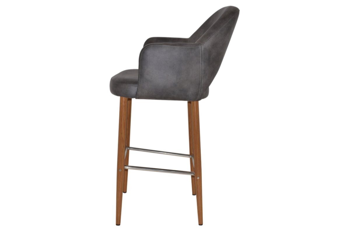 EZ Hospitality Avalon Stool with Arms - Light Oak Finish - 750mm Seat Height - Perfect for Kitchen Islands, Bars & Commercial Settings
