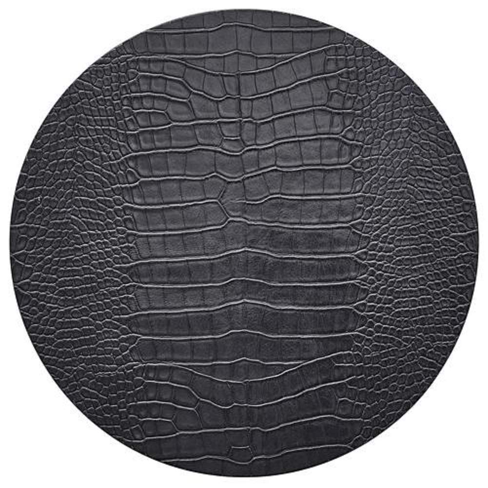 Kim Seybert Crocodile Embossed Placemats Set of 4 - Charcoal Gray Waterproof Dining Table Mats for Formal Dinner Parties & Holiday Entertaining